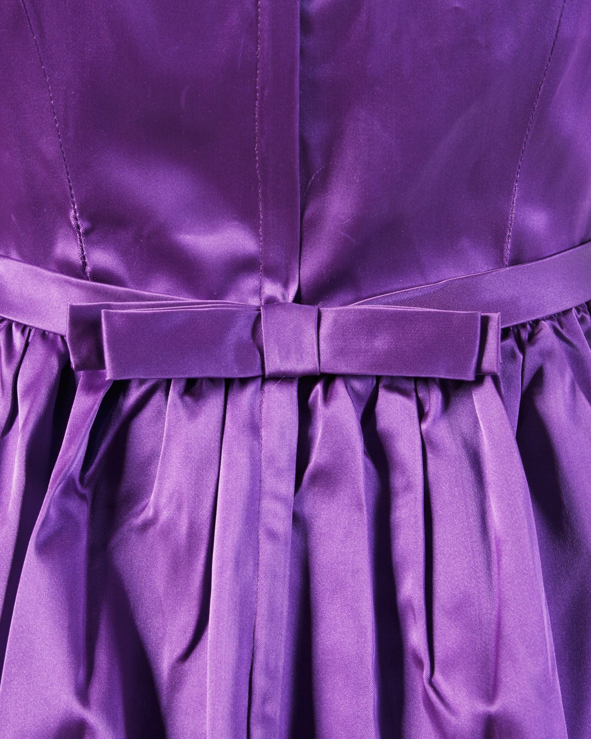 Vintage 1960s 60s Purple Satin Cocktail Dress 1