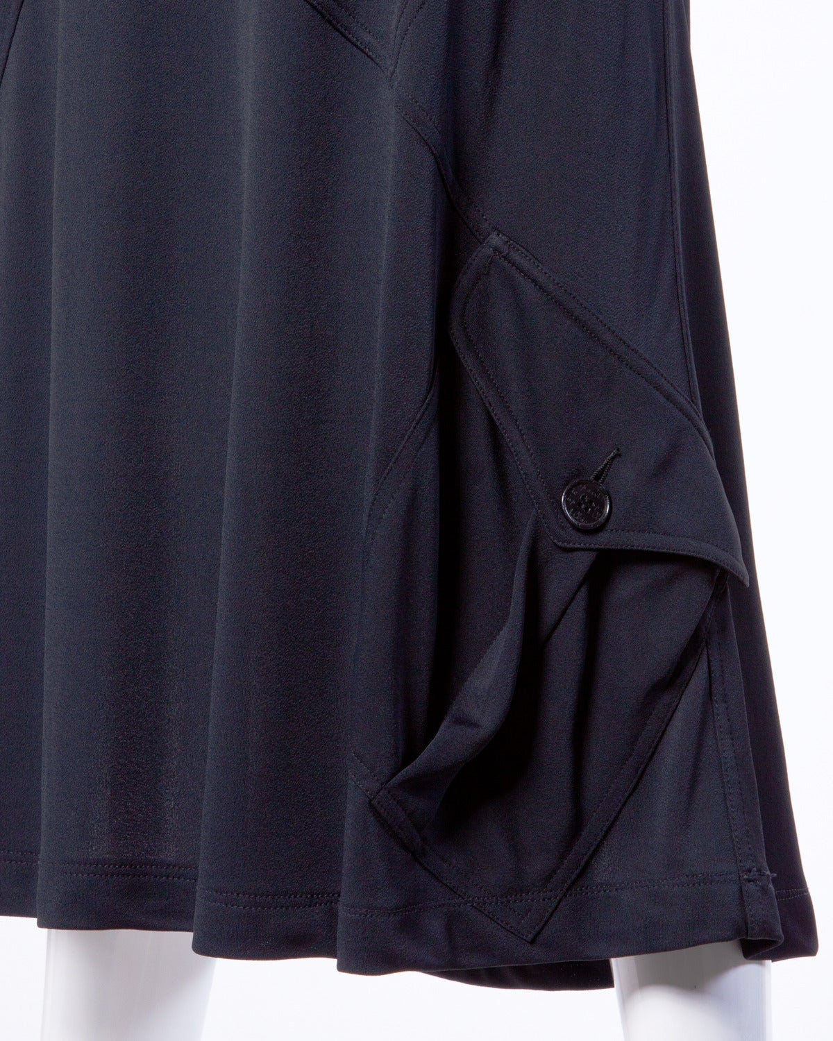 Moschino Vintage 1990s 90s Black Asymmetric Avant Garde Maxi Dress 2