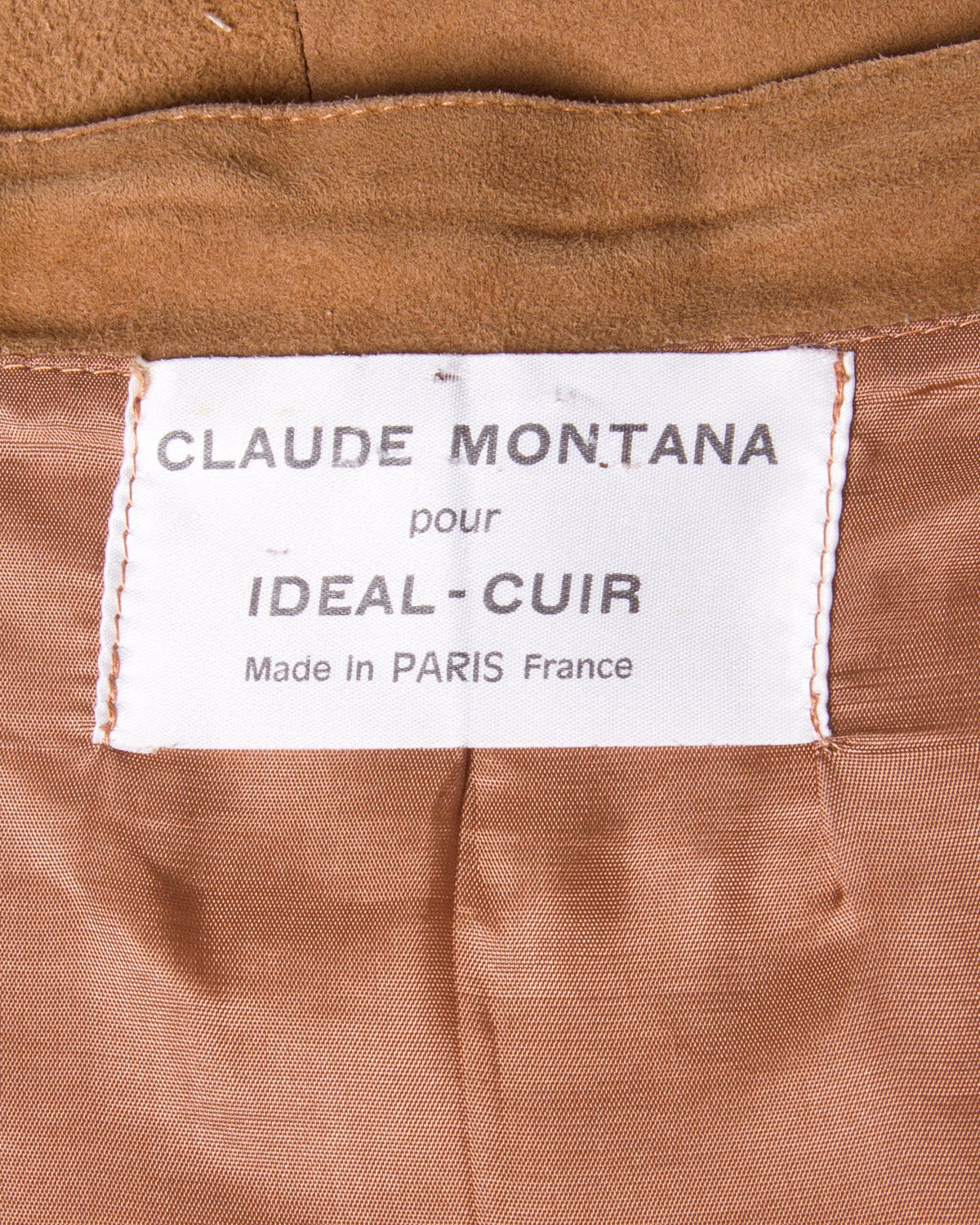 Claude Montana pour Ideal Cuir Vintage 1980s 80s Brown Leather Jacket In Excellent Condition In Sparks, NV
