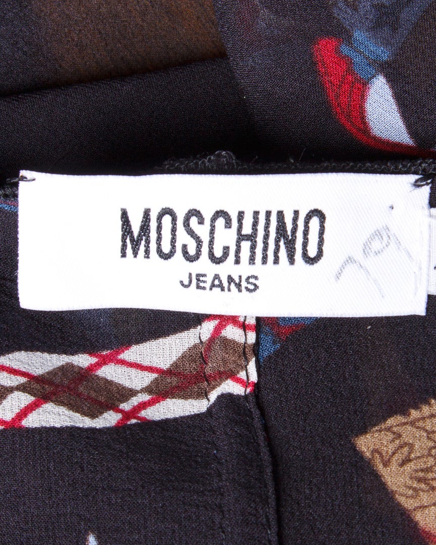 Women's Moschino Jeans Black Sheer Silk Chiffon 