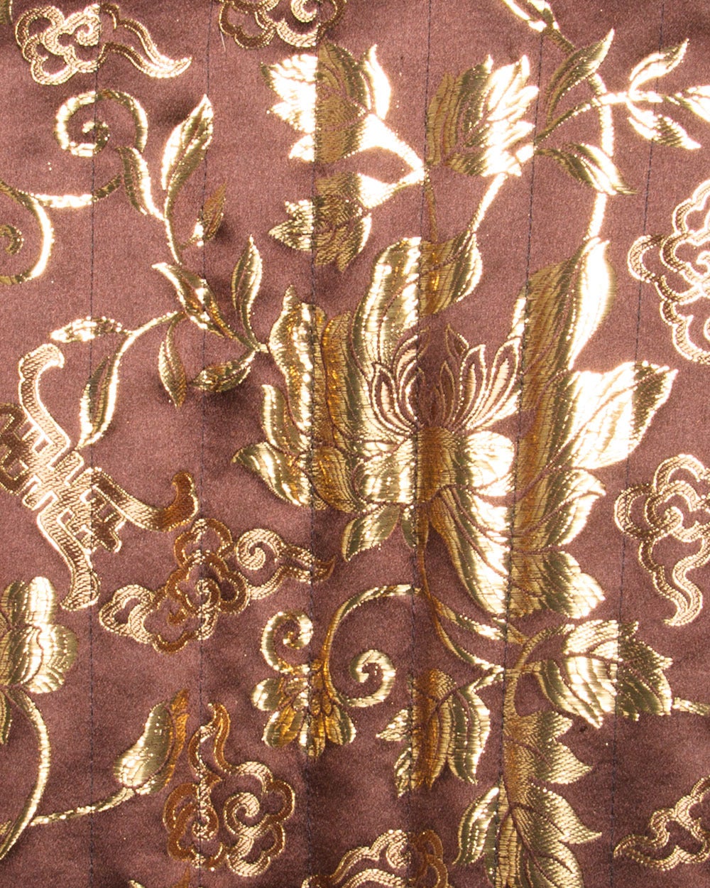 Adrienne Landau Vintage Metallic Gold Silk Vest with Sable Fur Tails 2