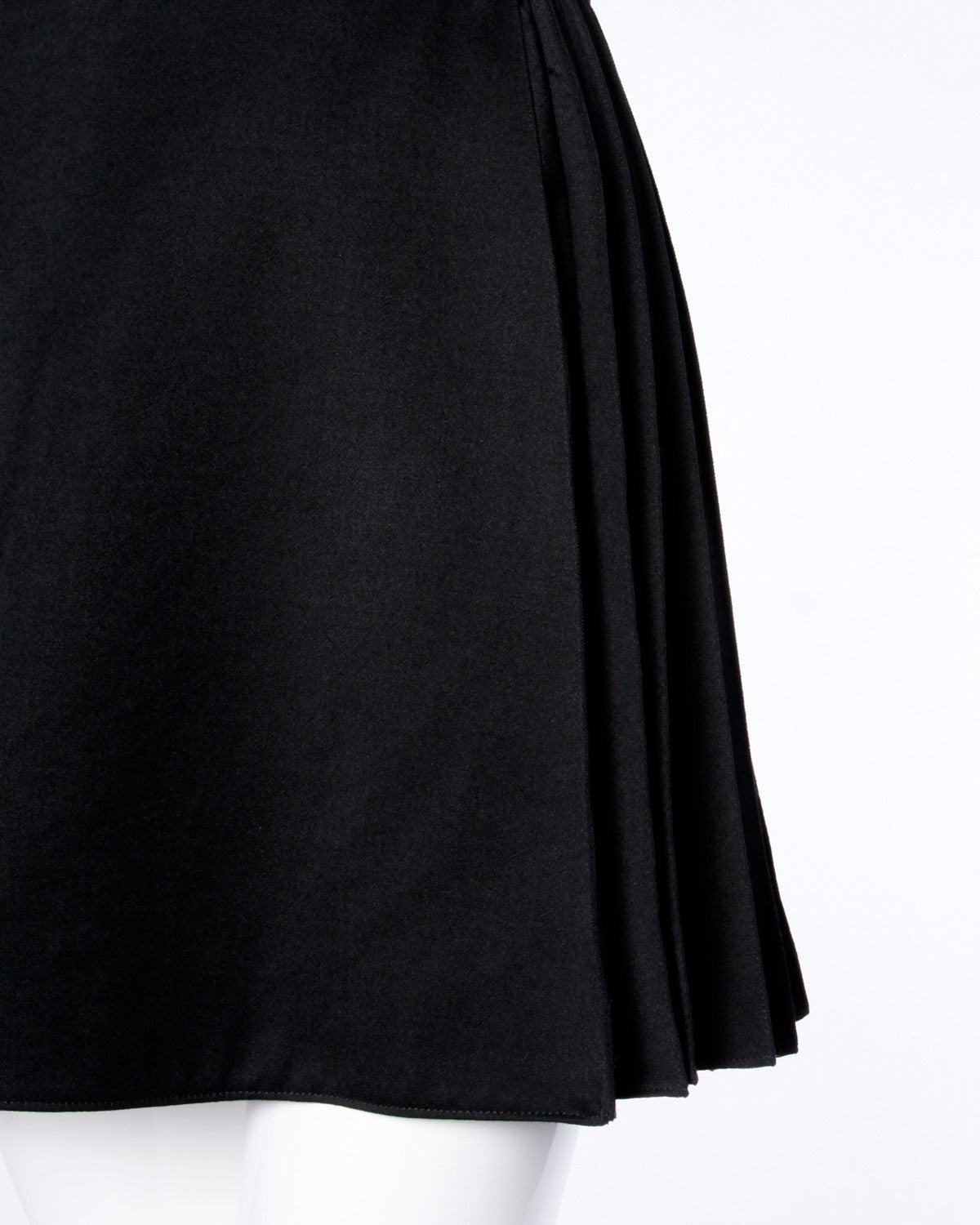 Women's Claude Montana Vintage Black Avant-Garde Accordion Pleated Panels Skirt