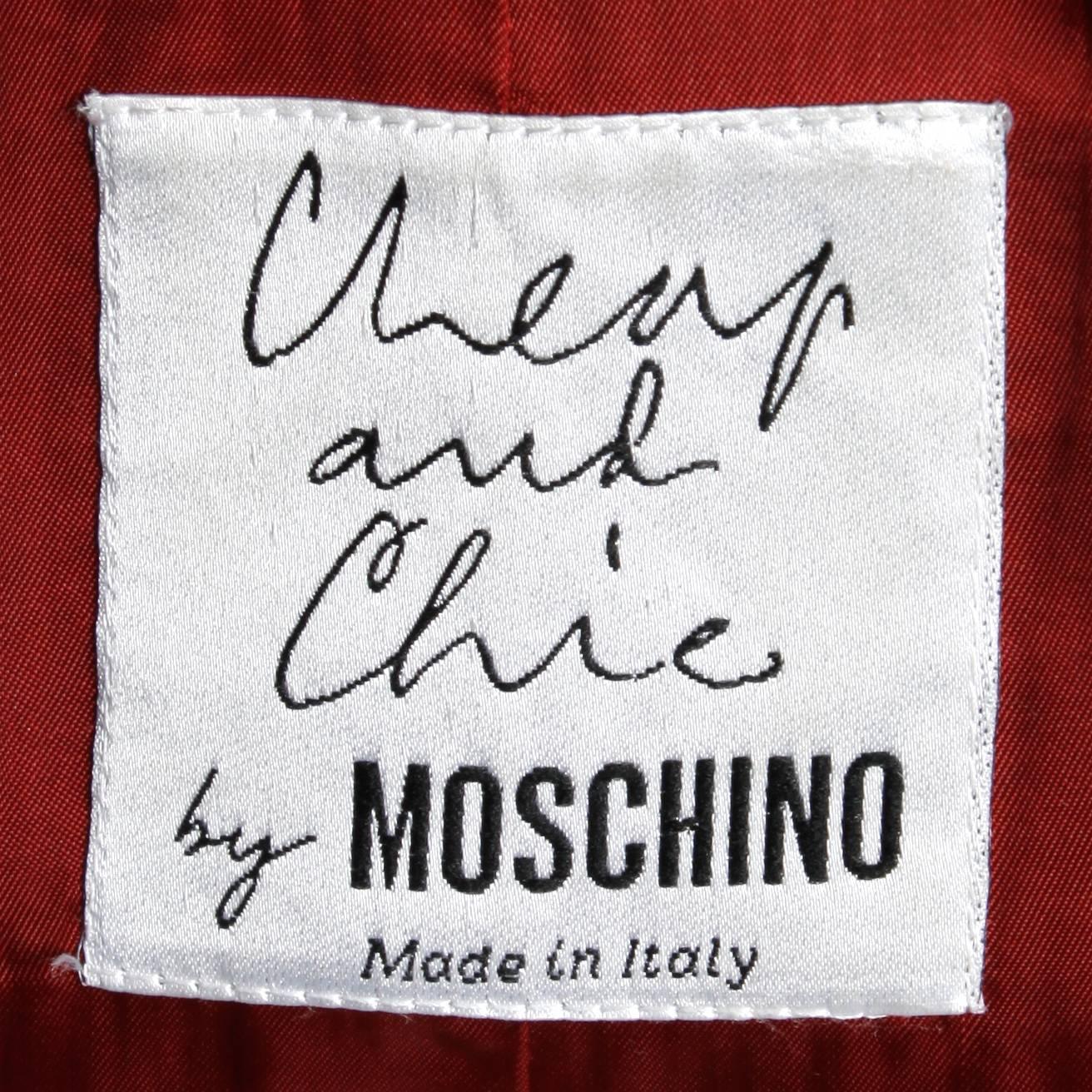 Women's Moschino Vintage Black + White Wool Plaid Blazer Jacket
