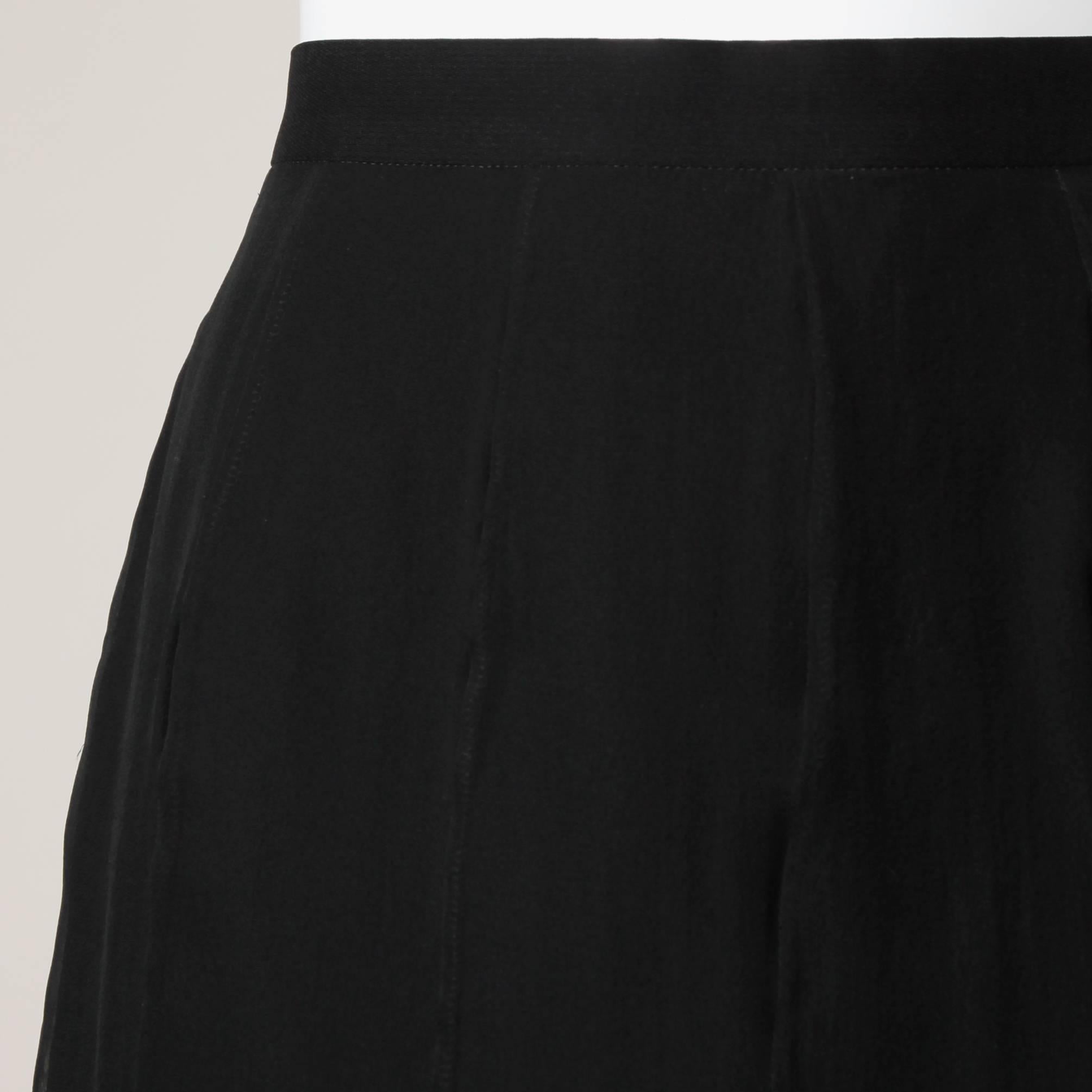 Women's Karl Lagerfeld Vintage Black Skirt with Sheer Mesh Overlay For Sale