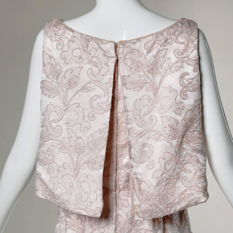 Rare 1960s Hand Painted Silk Andre Murasan Dress & Cape