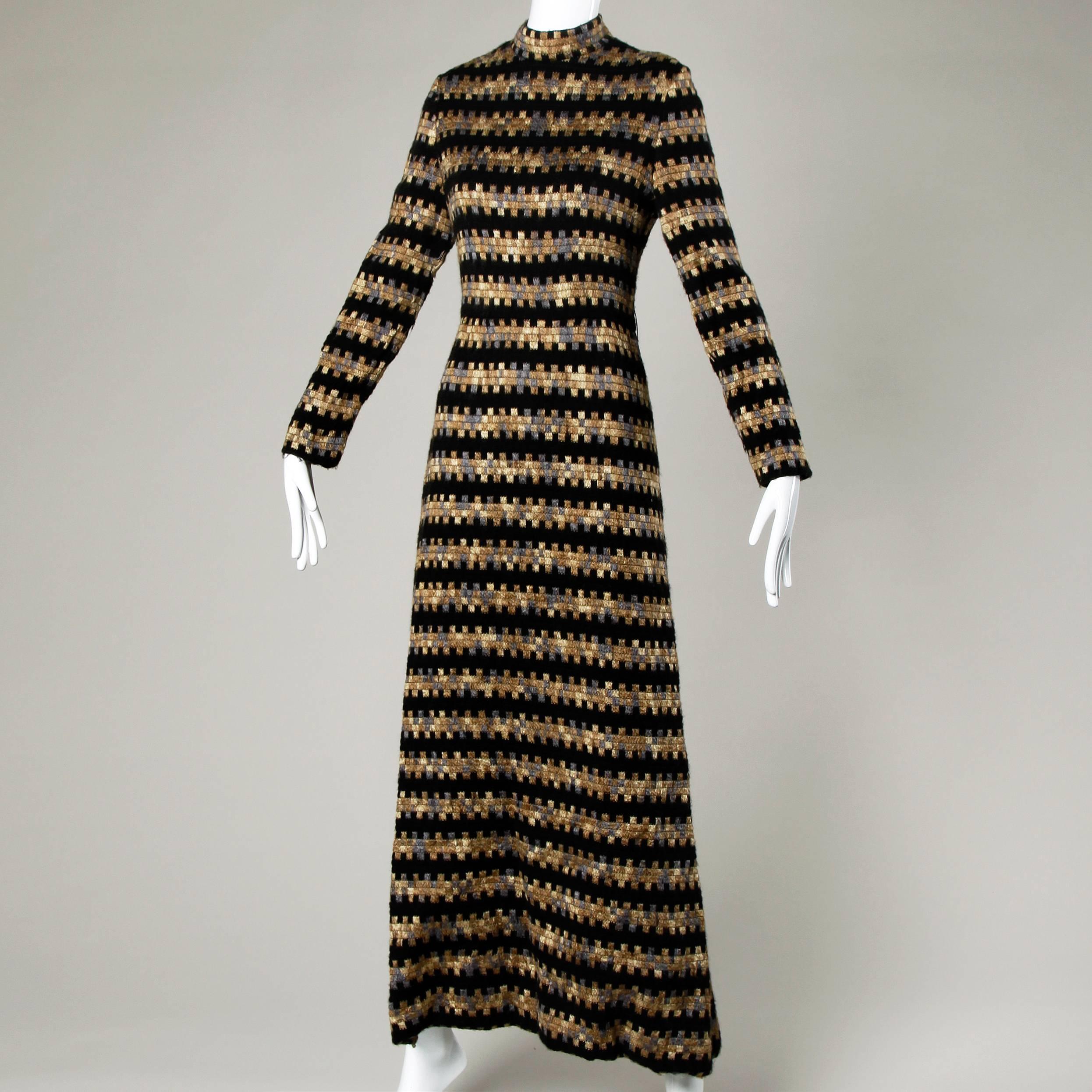Ole Borden for Rembrandt Vintage 1970s Heavy Woven Maxi Dress In Excellent Condition In Sparks, NV