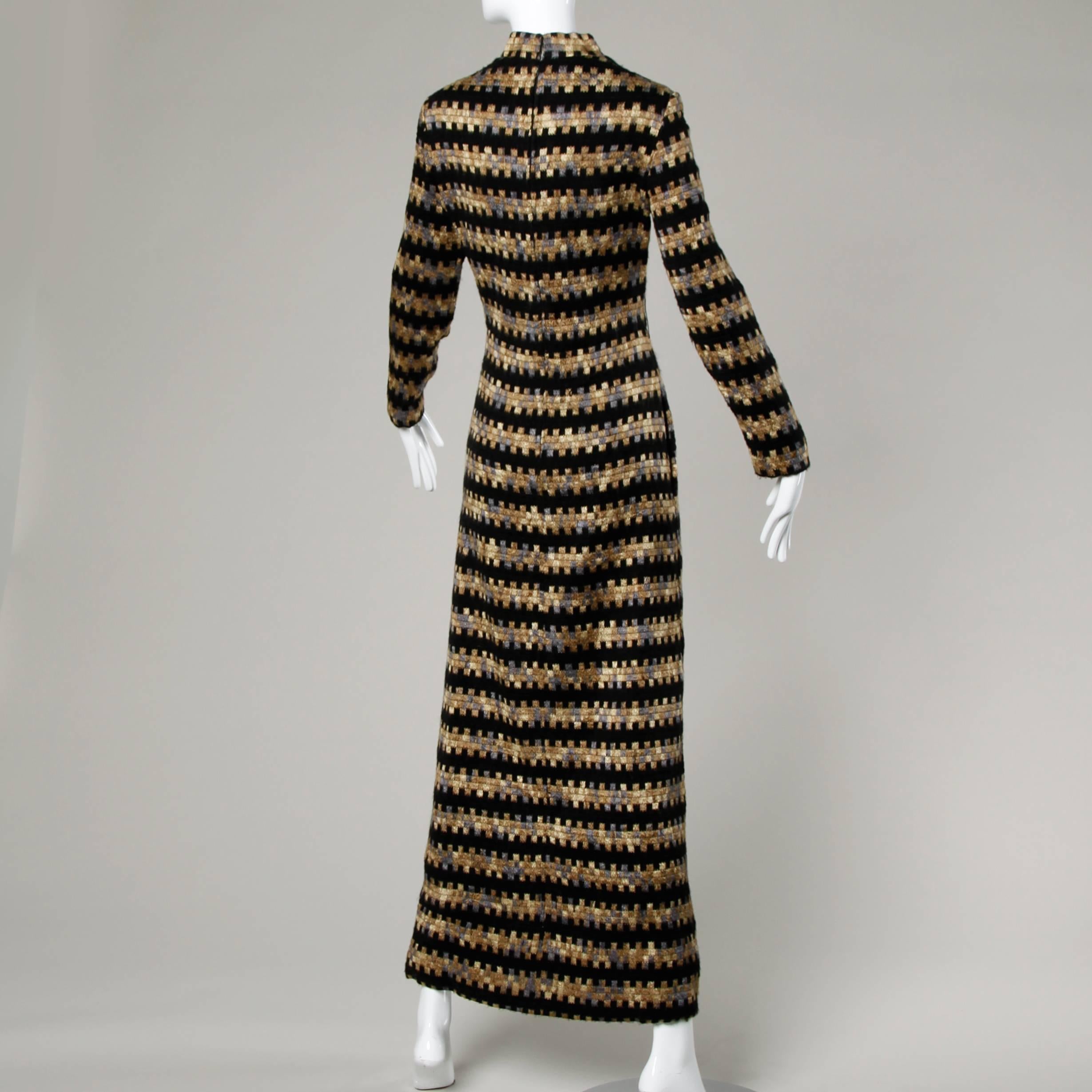 Ole Borden for Rembrandt Vintage 1970s Heavy Woven Maxi Dress 1