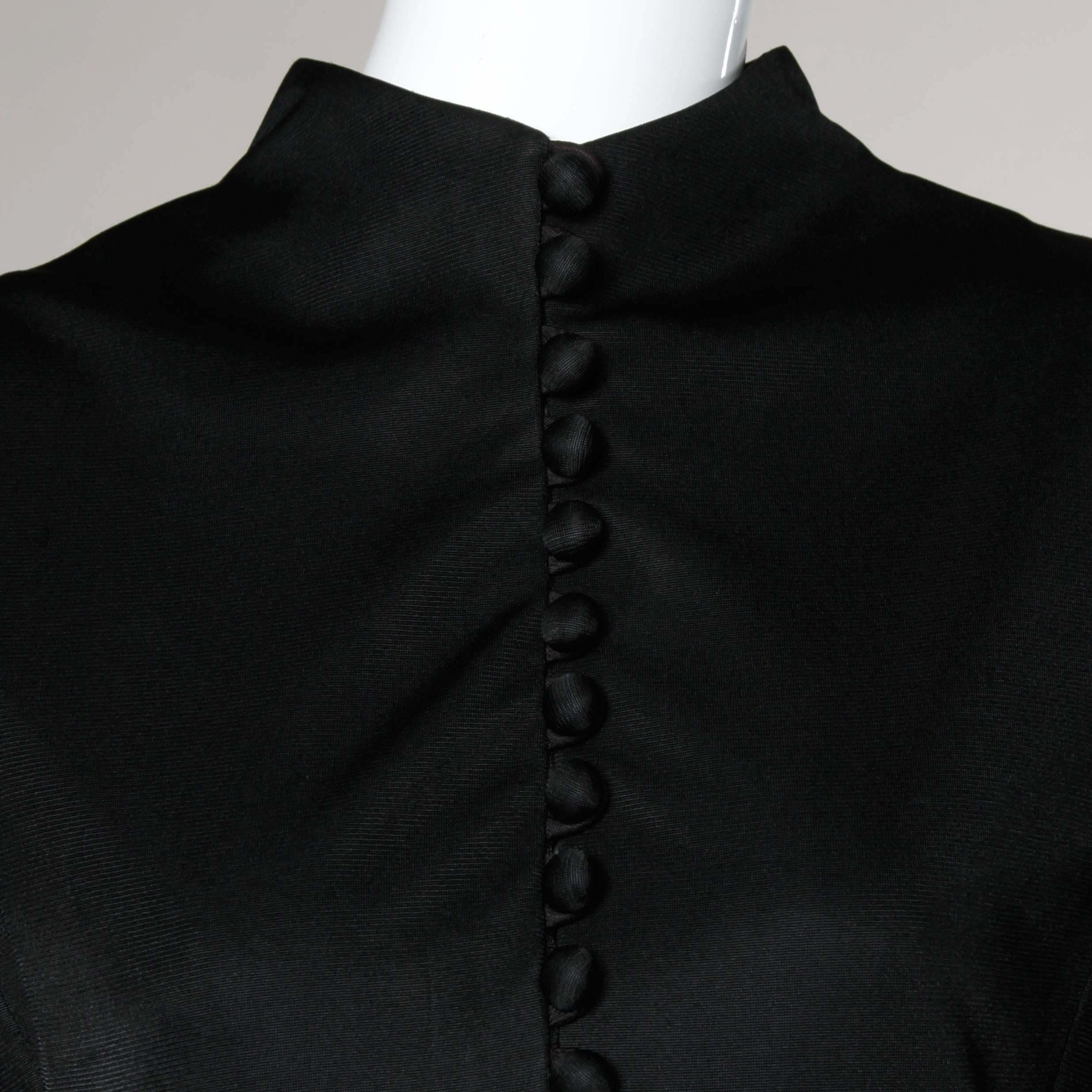 Victor Costa for Lord & Taylor 1960s Black Mod Fringe Cocktail Dress in vendita 2