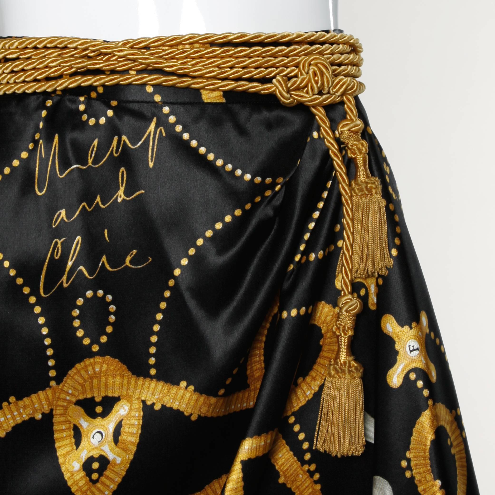 Iconic Baroque-inspired scarf print skirt with a gold 