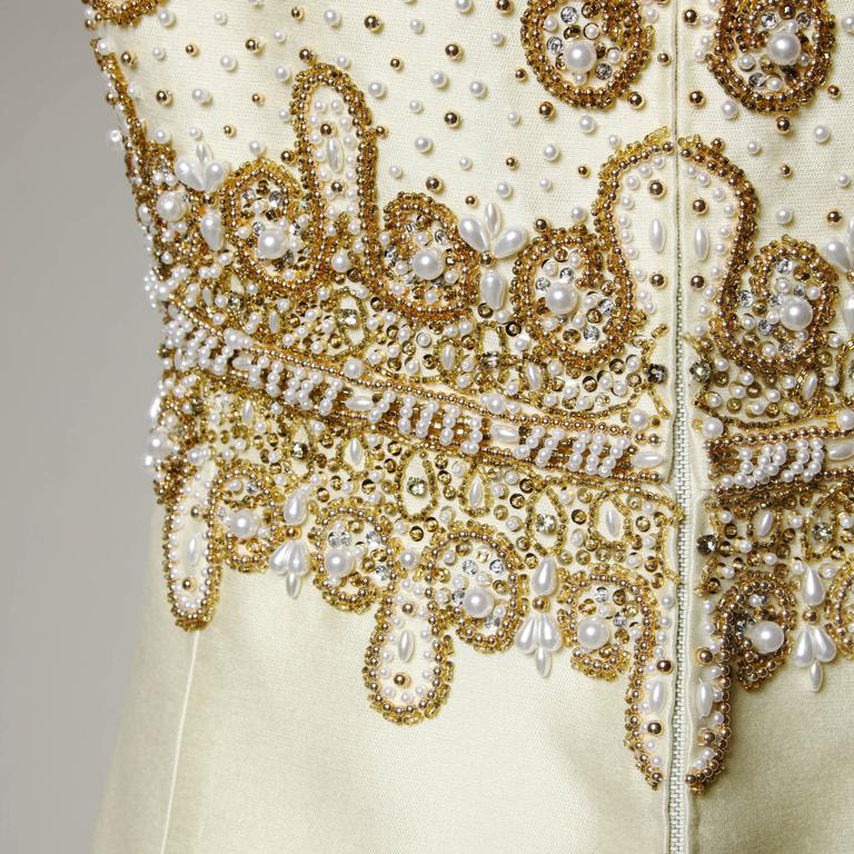heavily beaded evening gown