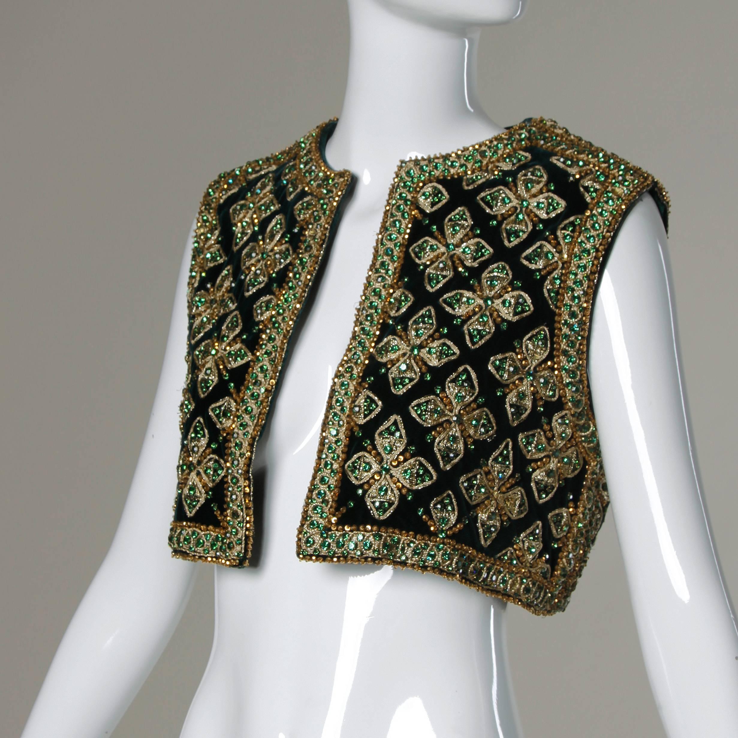 Larry Aldrich by Marie McCarthy Vintage 1960s Embellished Vest or Waistcoat For Sale 2