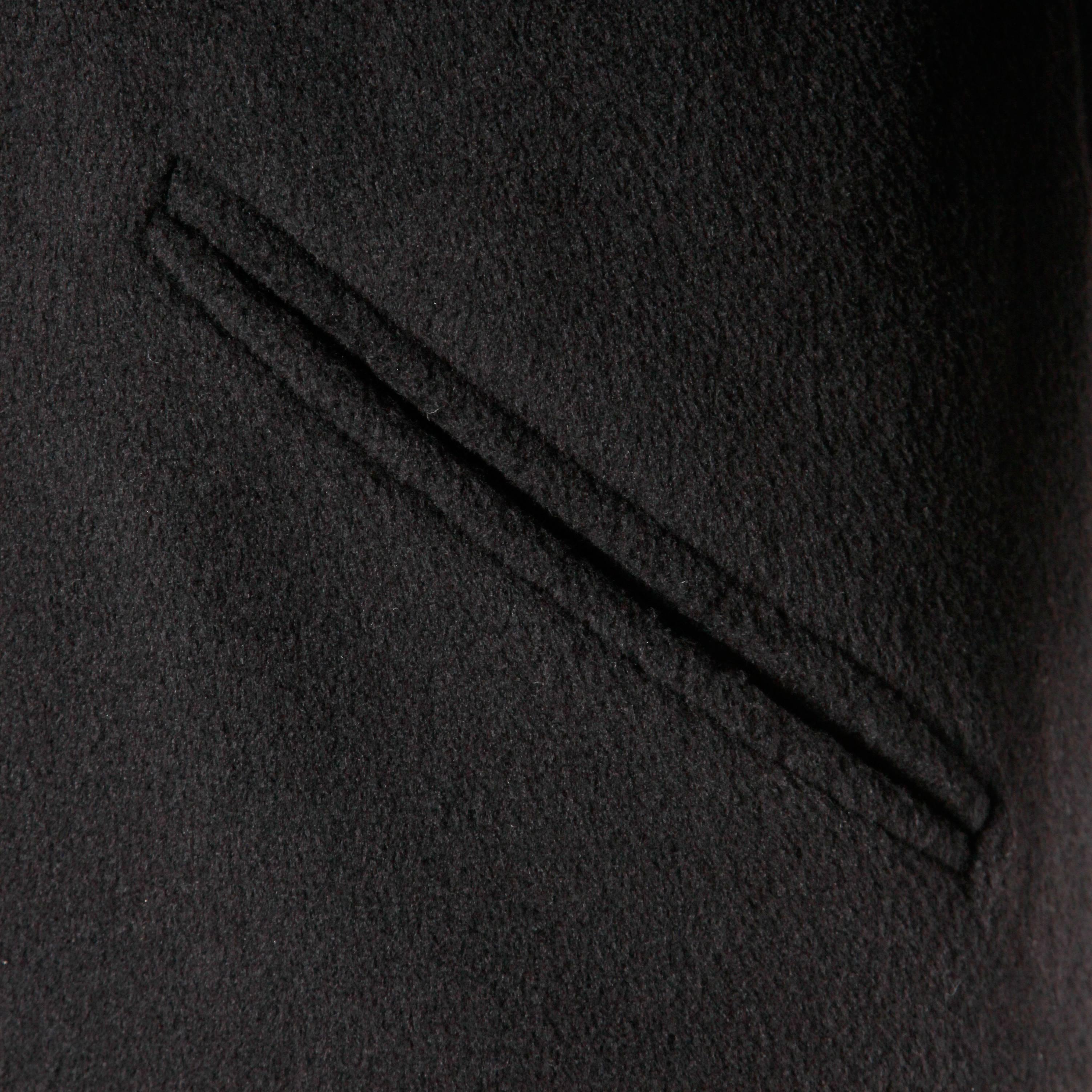 Galanos Minimalist Vintage Charcoal Gray Cashmere Coat with Slit ...