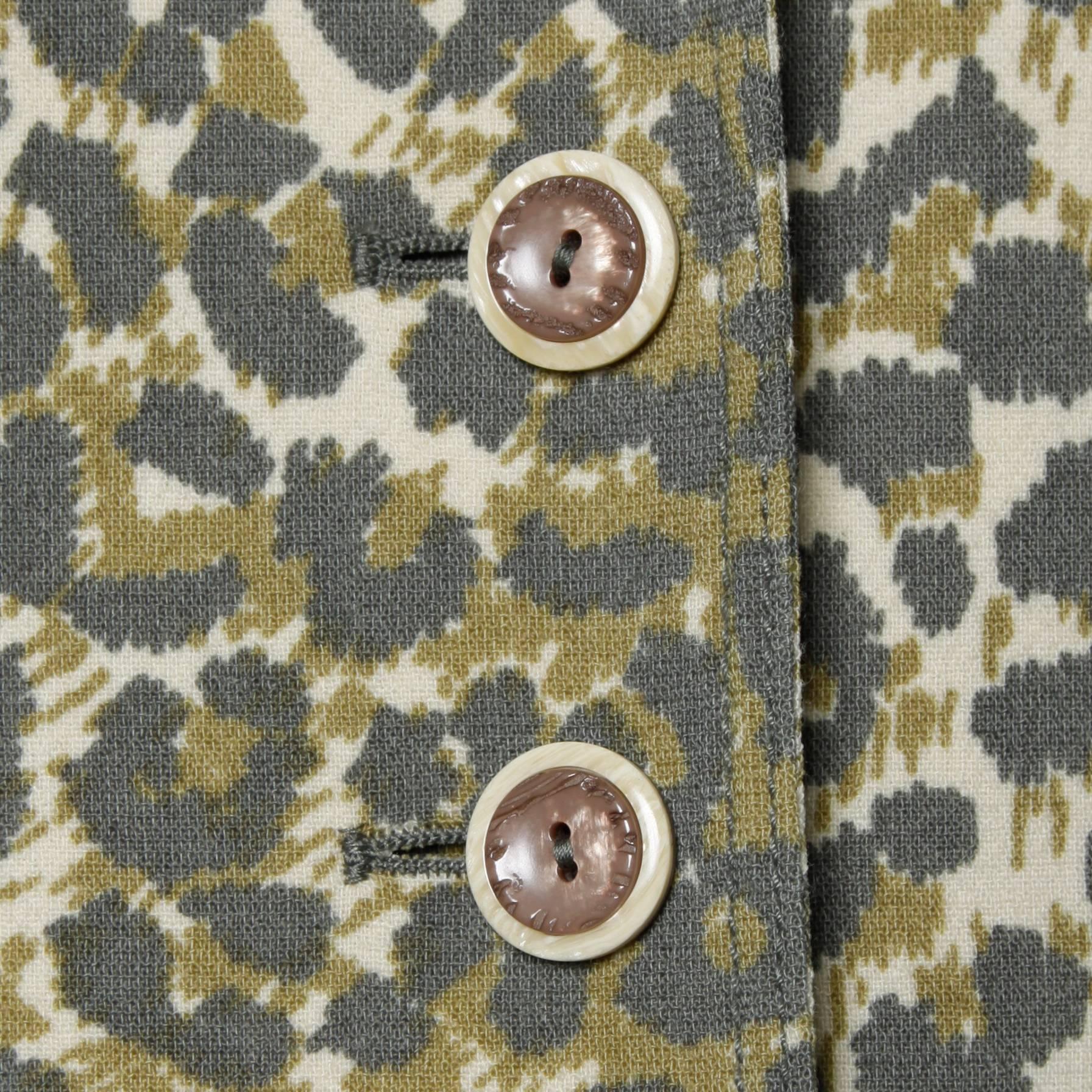 Emanuel Ungaro Vintage Leopard Print Wool Blazer Jacket For Sale 1