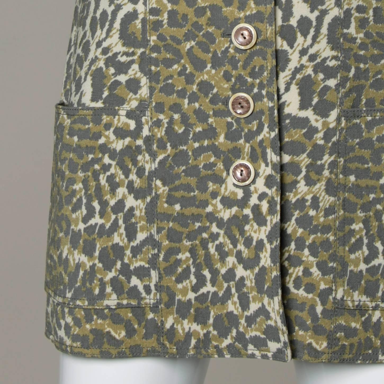 Women's Emanuel Ungaro Vintage Leopard Print Wool Blazer Jacket For Sale