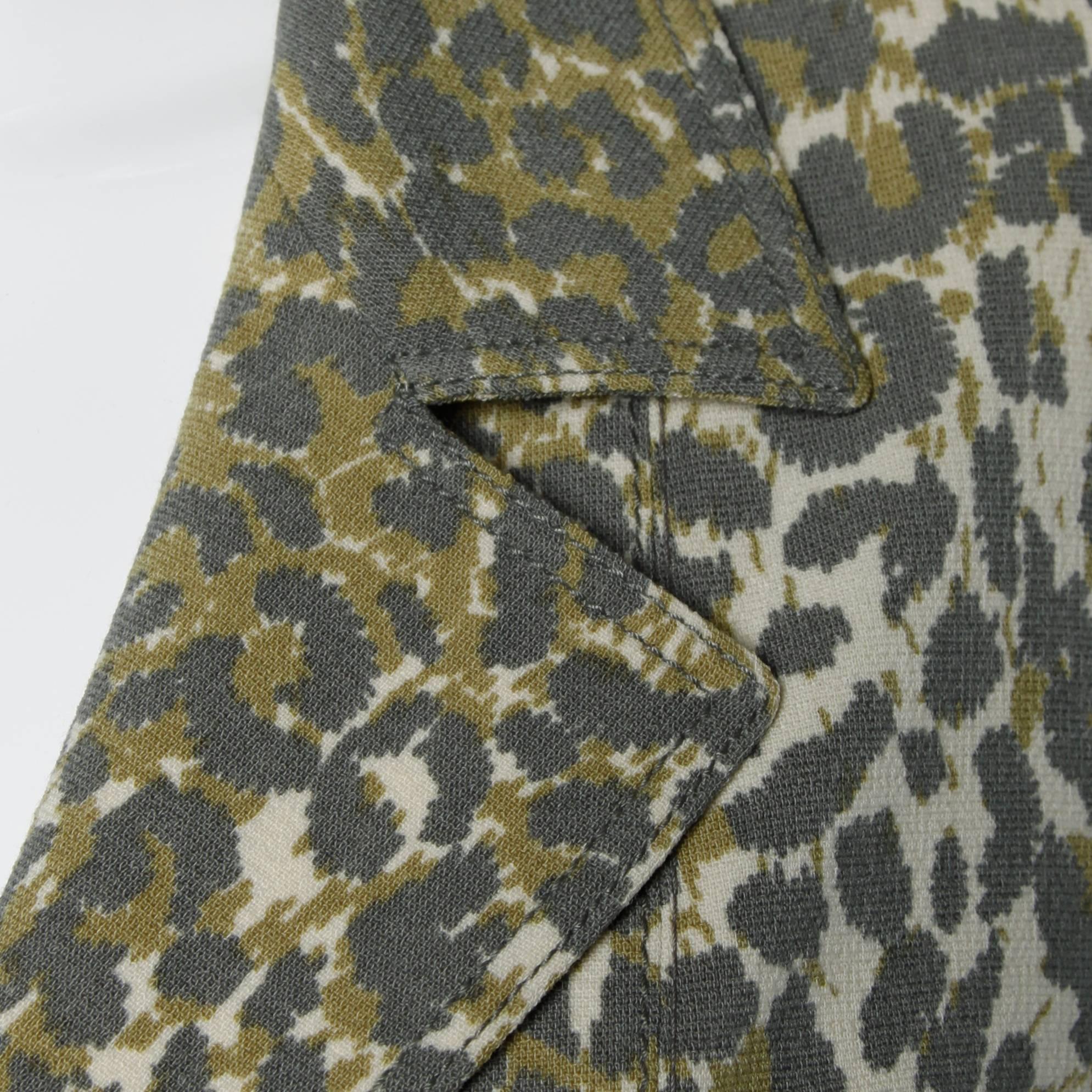 Emanuel Ungaro Vintage Leopard Print Wool Blazer Jacket For Sale 2