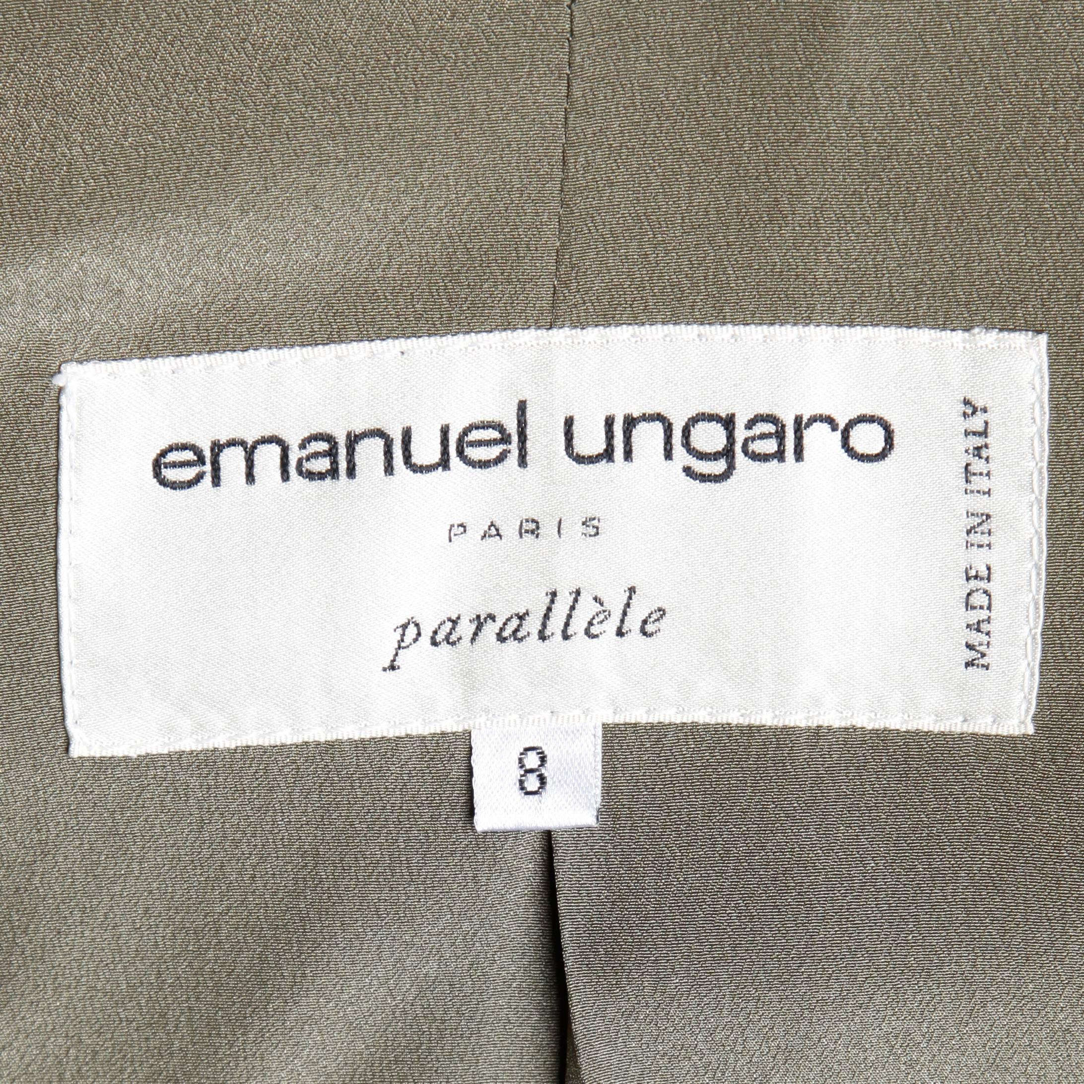 Emanuel Ungaro Vintage Leopard Print Wool Blazer Jacket In Excellent Condition For Sale In Sparks, NV