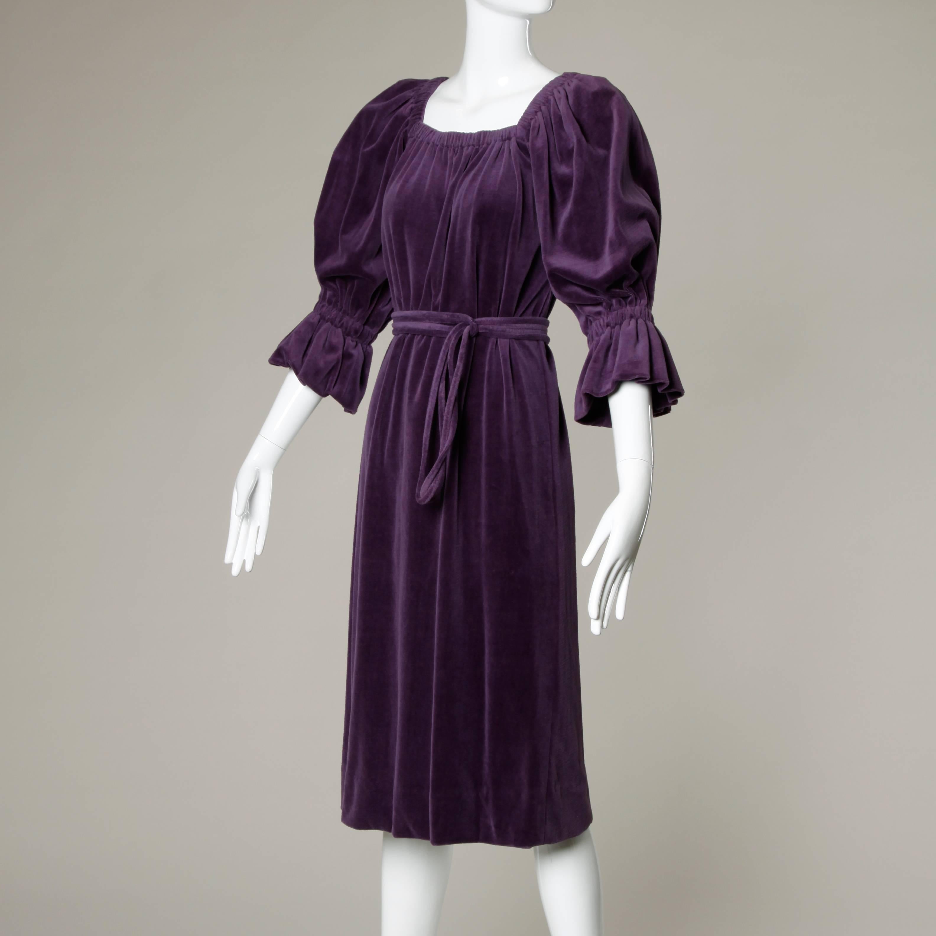 Lucie Ann of Beverly Hills 1960s Purple Velvet Dress 1