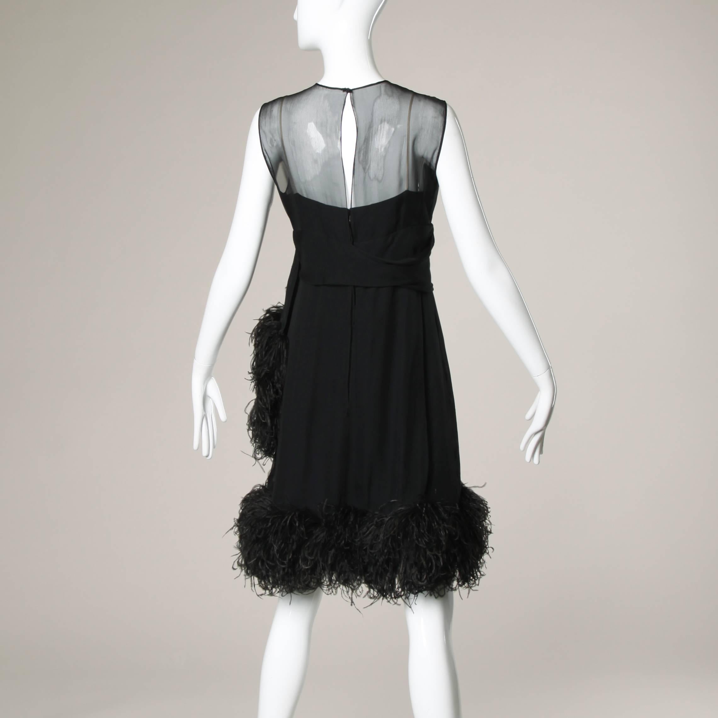 ostrich feather trim dress