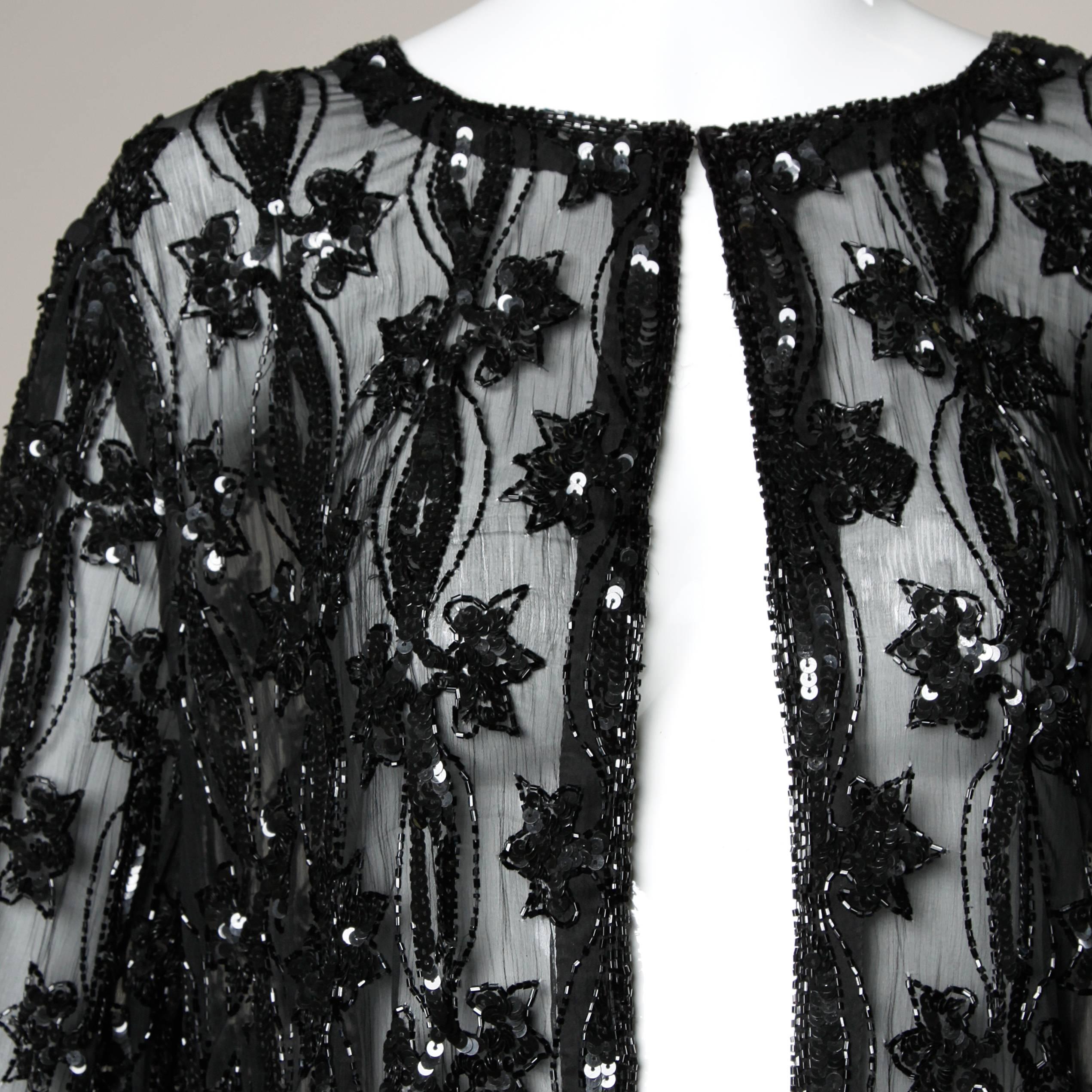 black beaded shrug