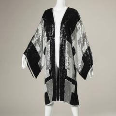 Rare 1985 Jeanette Kastenberg Metallic Sequin + Beaded Kimono Jacket or Duster