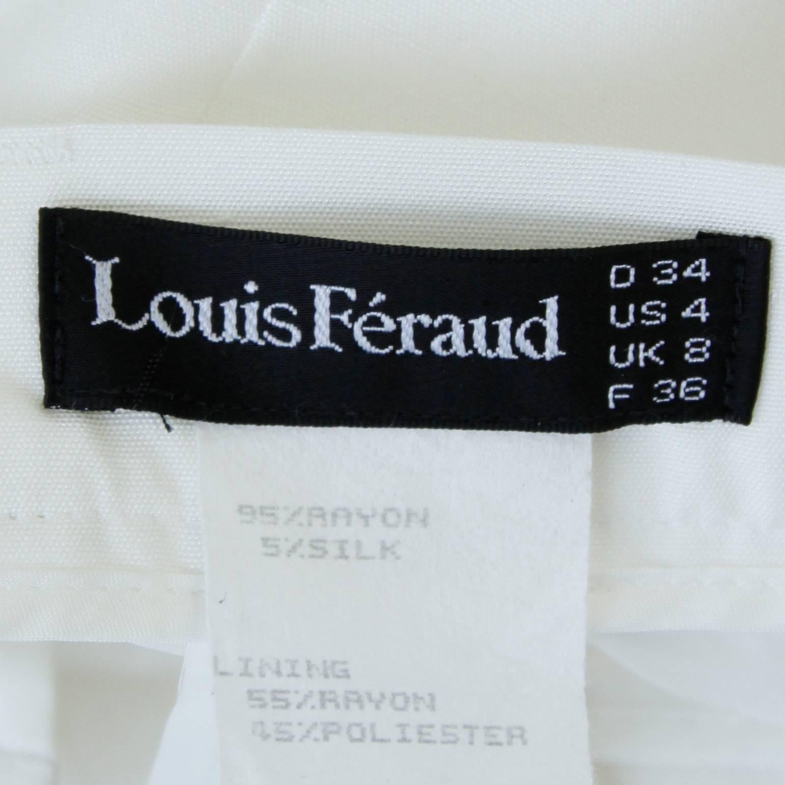 Louis Feraud 90s Vintage White High Waisted Trousers or Pants 1
