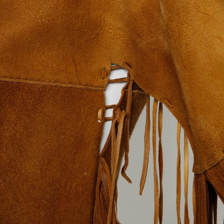 Traditionally Hand-Crafted Vintage Native American Buckskin Fringe Coat ...