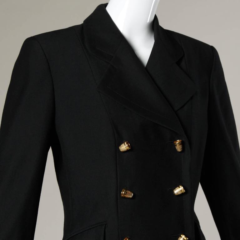 Moschino Vintage 90s Black Blazer Jacket with Novelty