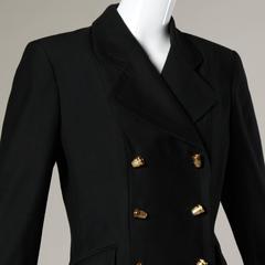 Moschino Vintage 90s Black Blazer Jacket with Novelty "Thimble" Buttons