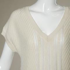 Saint Laurent Vintage Cable Knit Sweater Dress with a V-Neck