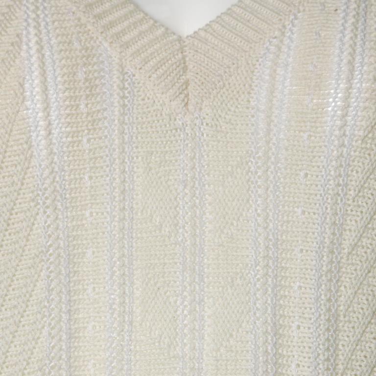 Saint Laurent Vintage Cable Knit Sweater Dress with a V-Neck For Sale 2