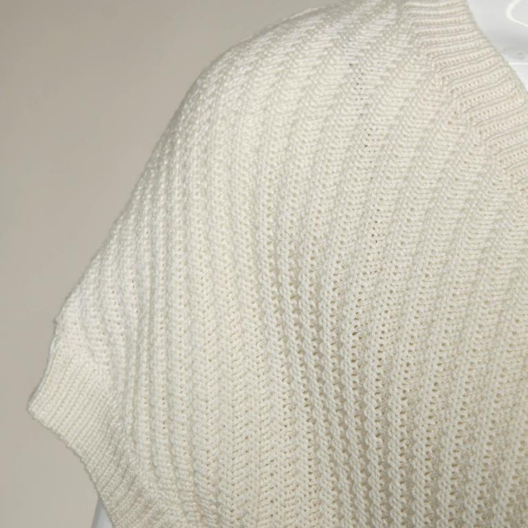 Saint Laurent Vintage Cable Knit Sweater Dress with a V-Neck For Sale 1