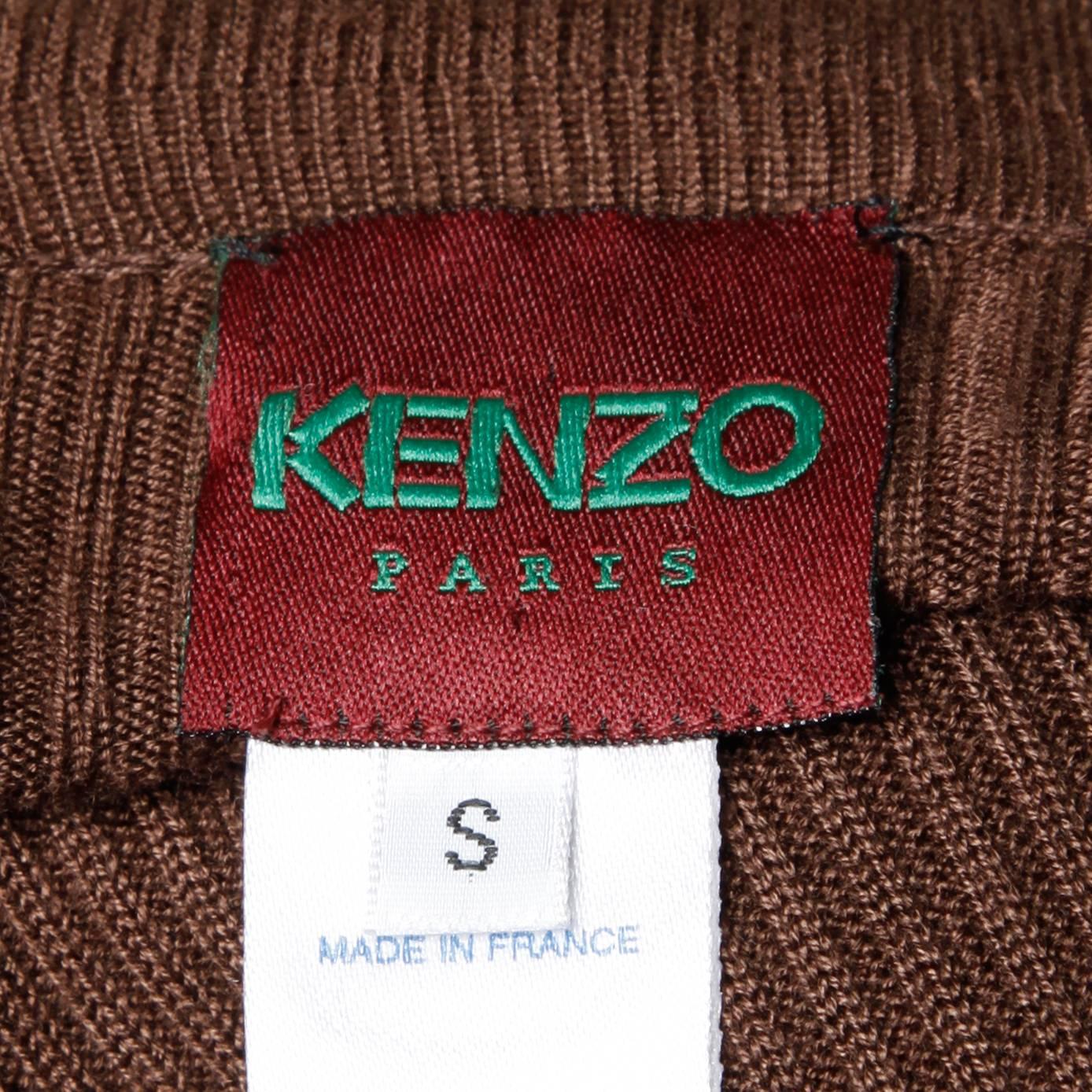 Black Kenzo Animal Print Button Up Knit Cardigan Sweater
