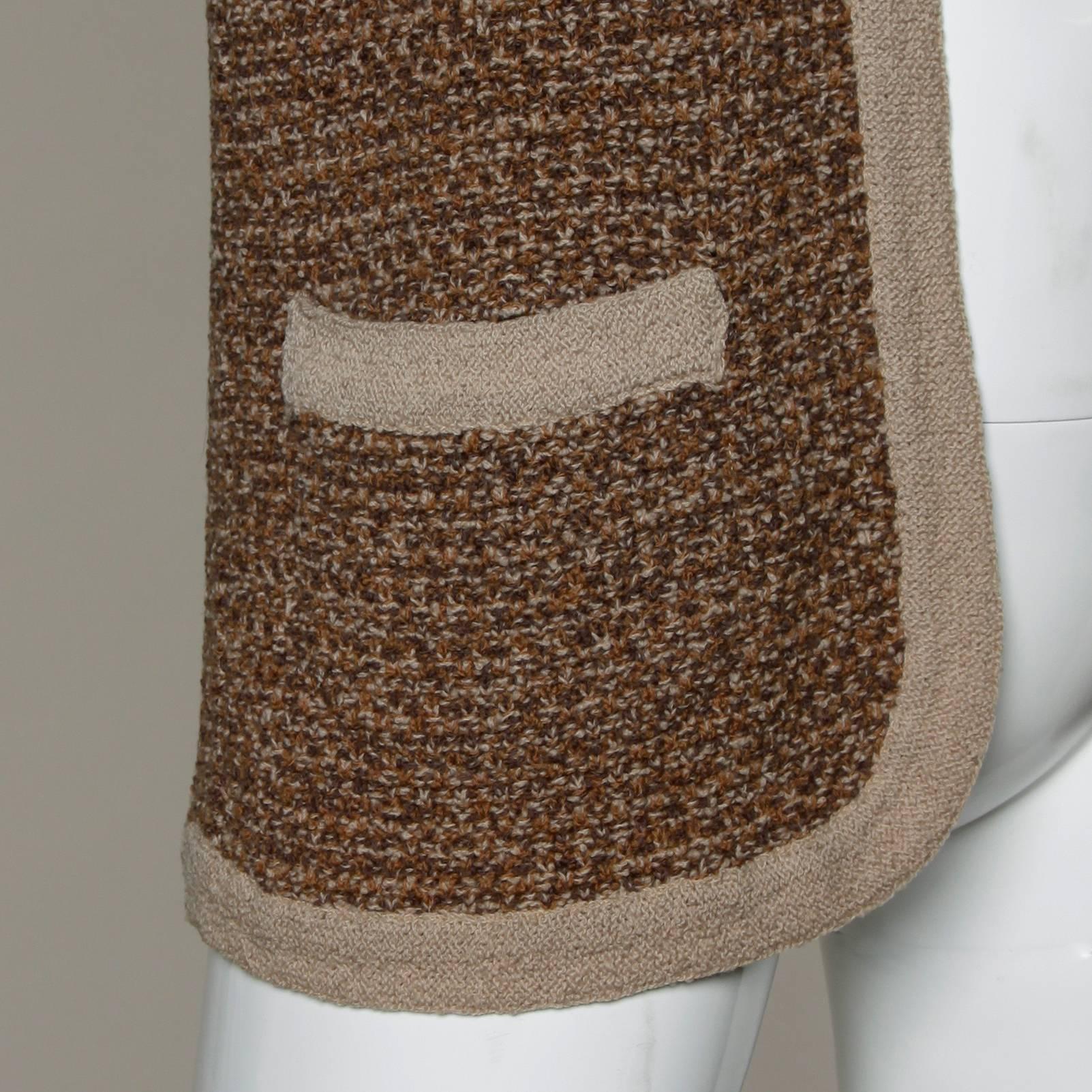 Women's Bonnie Cashin 1960s Vintage Wool Knit Cardigan Sweater Jacket