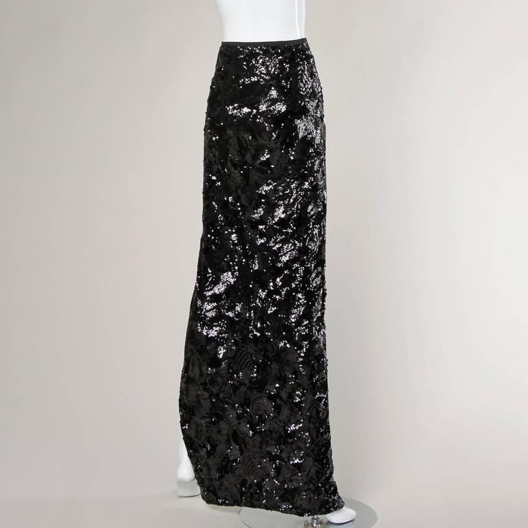 long black sequin skirt
