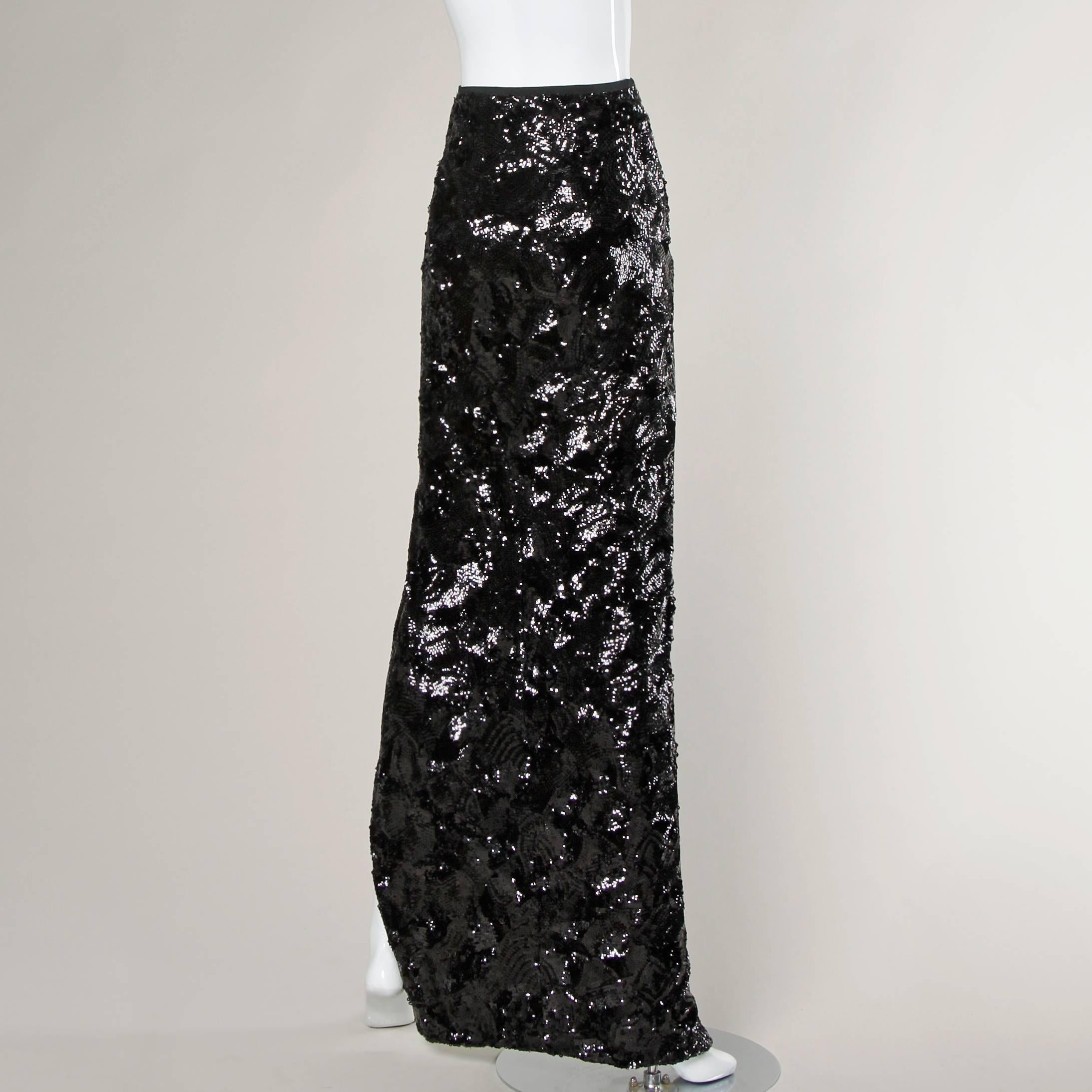 long black sequin skirt