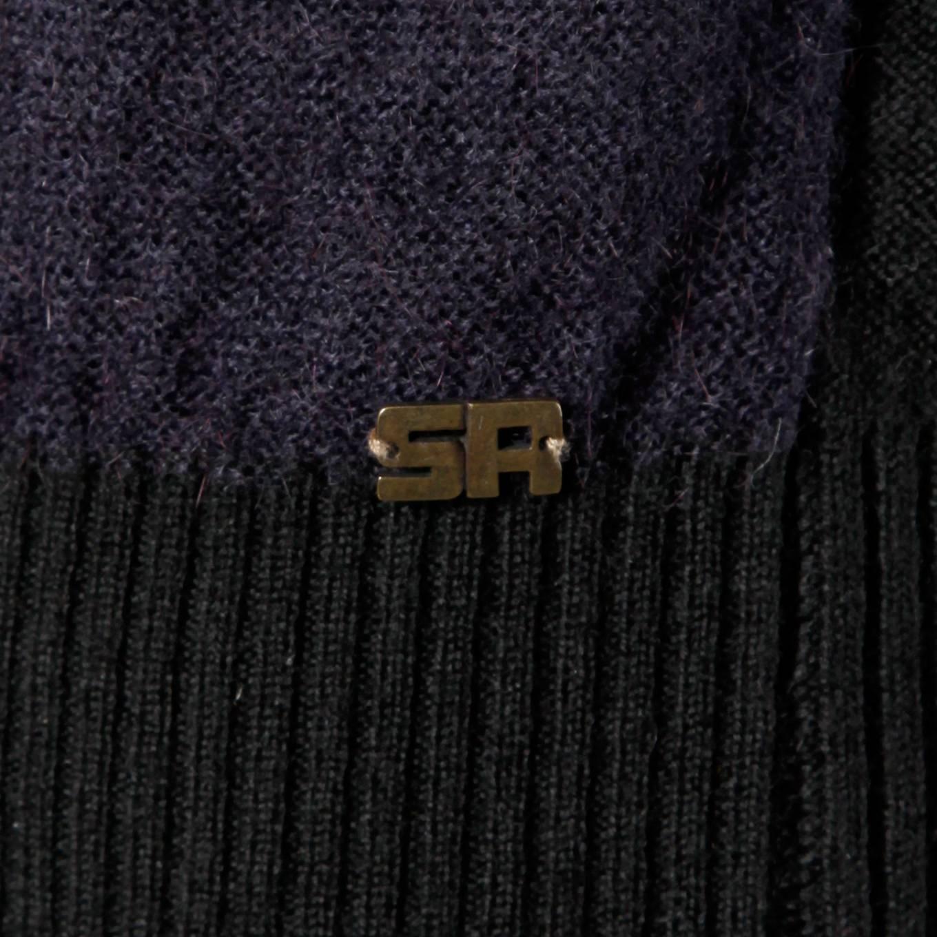 Sonia Rykiel Wool Cashmere Blend Knit Turtle Neck Sweater with Geometric Design 2