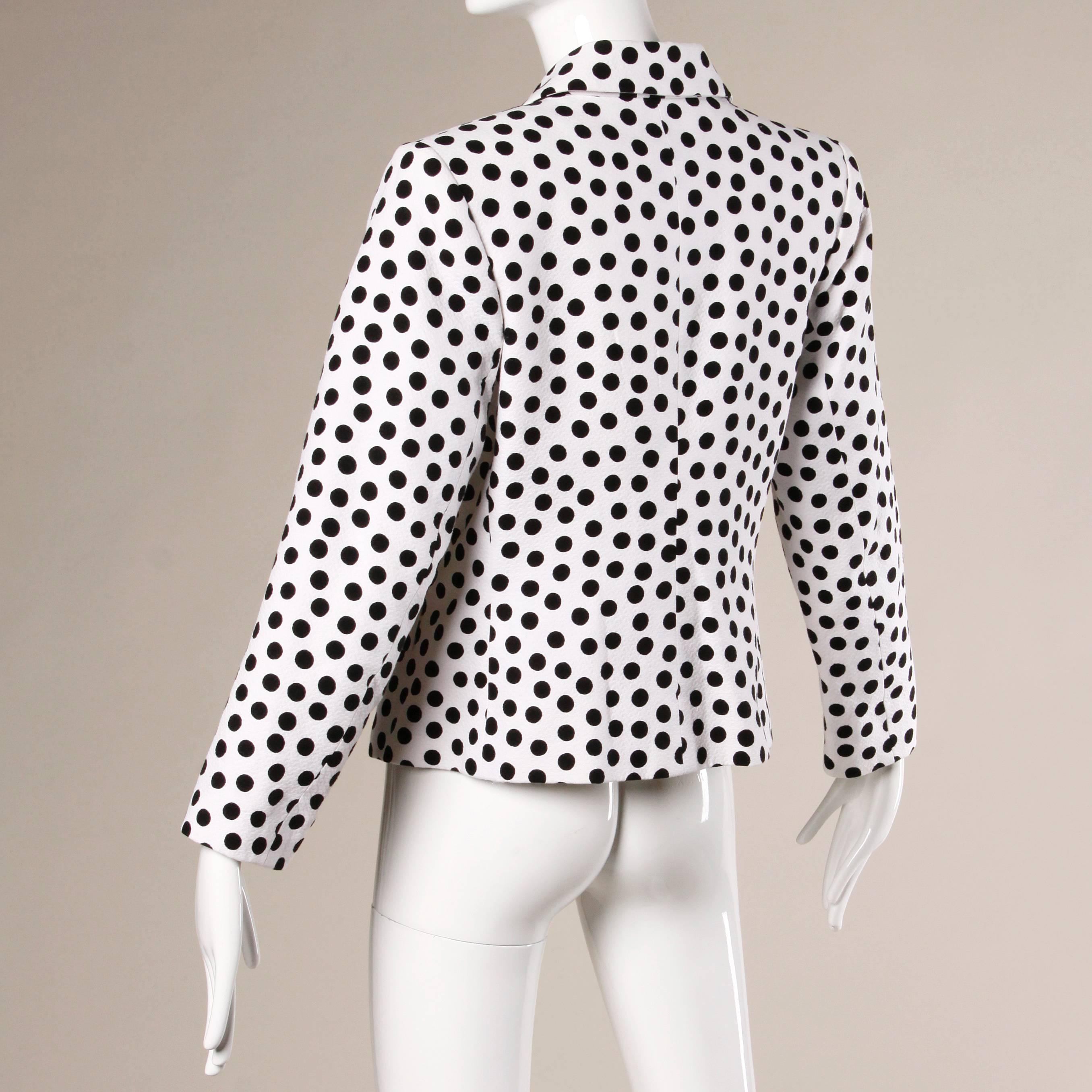 white polka dot jacket