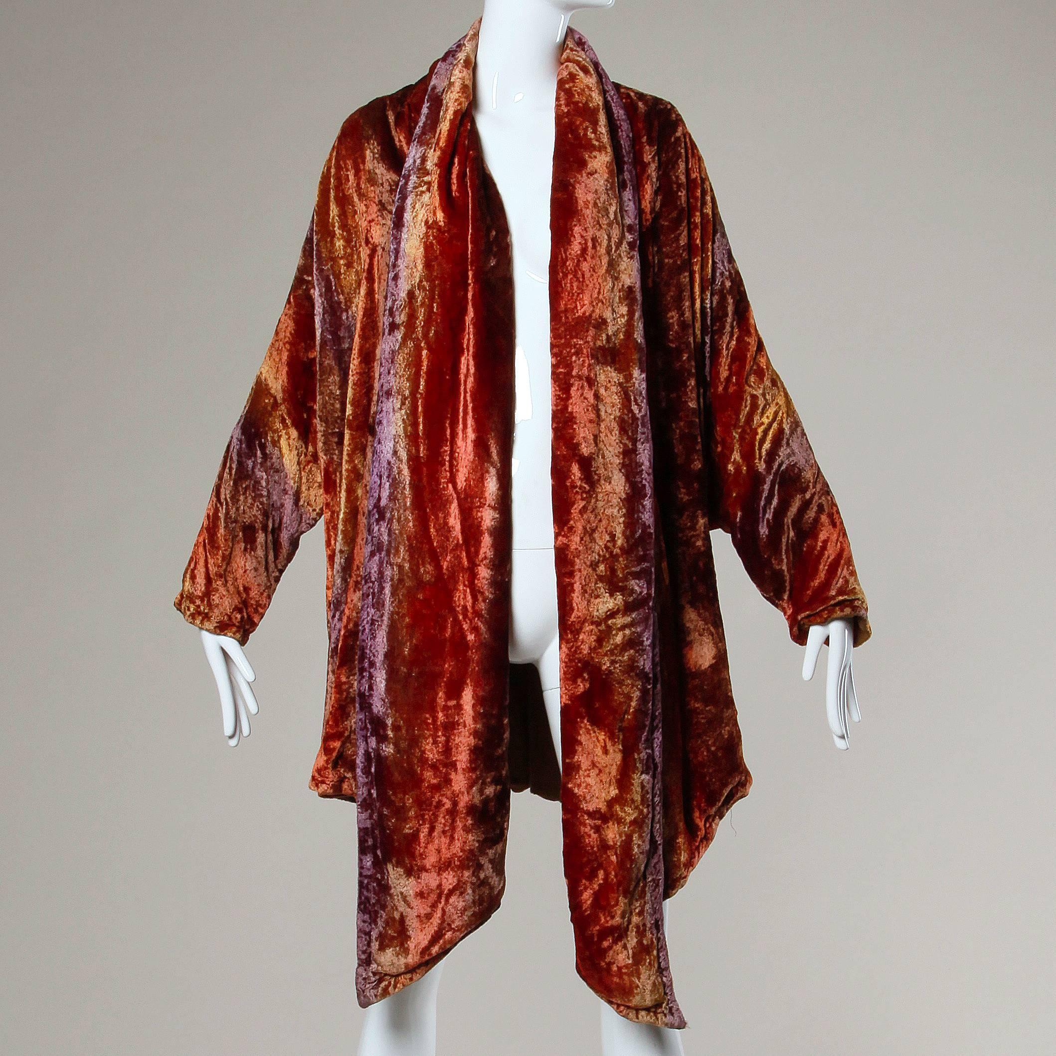 Jean Paul Gaultier Vintage Tie Dye Avant Garde Crushed Velvet Coat 2