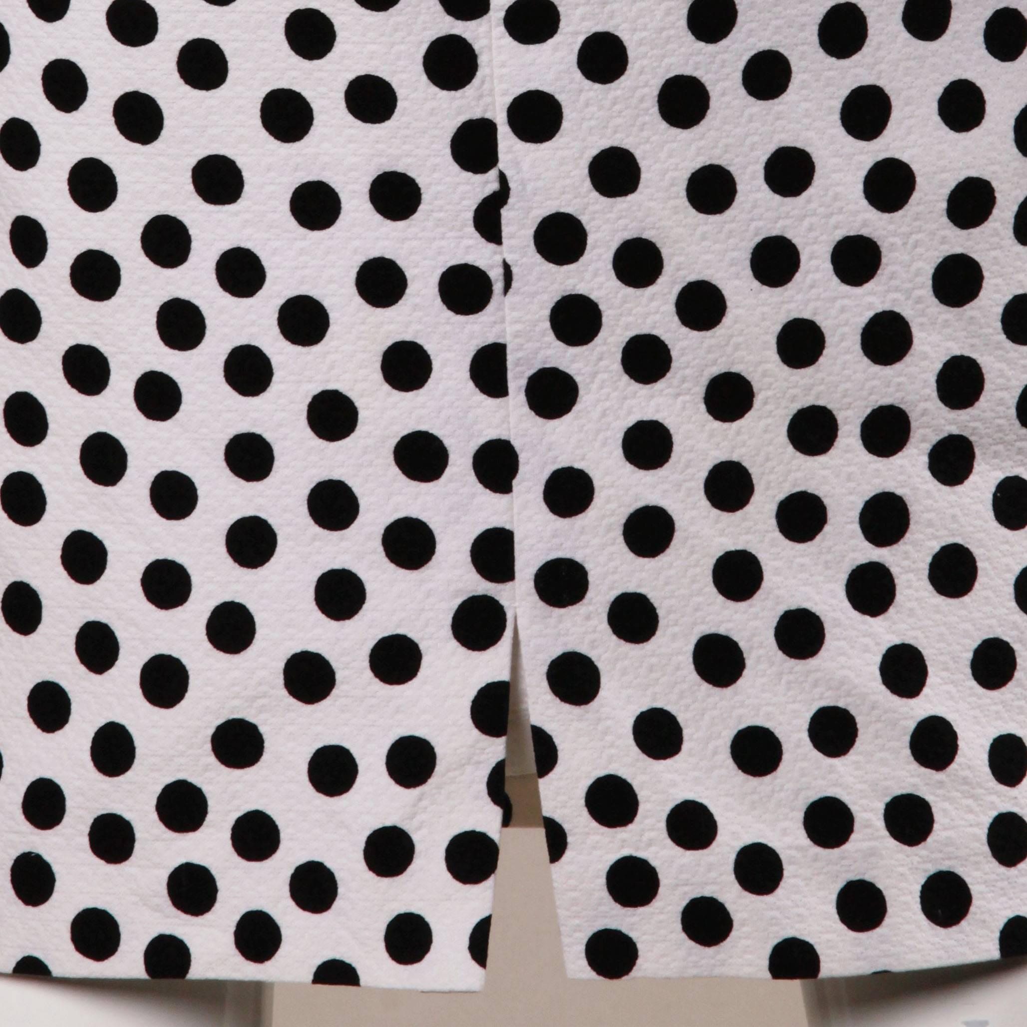 Women's YSL Yves Saint Laurent Rive Gauche Vintage Black + White Polka Dot Skirt