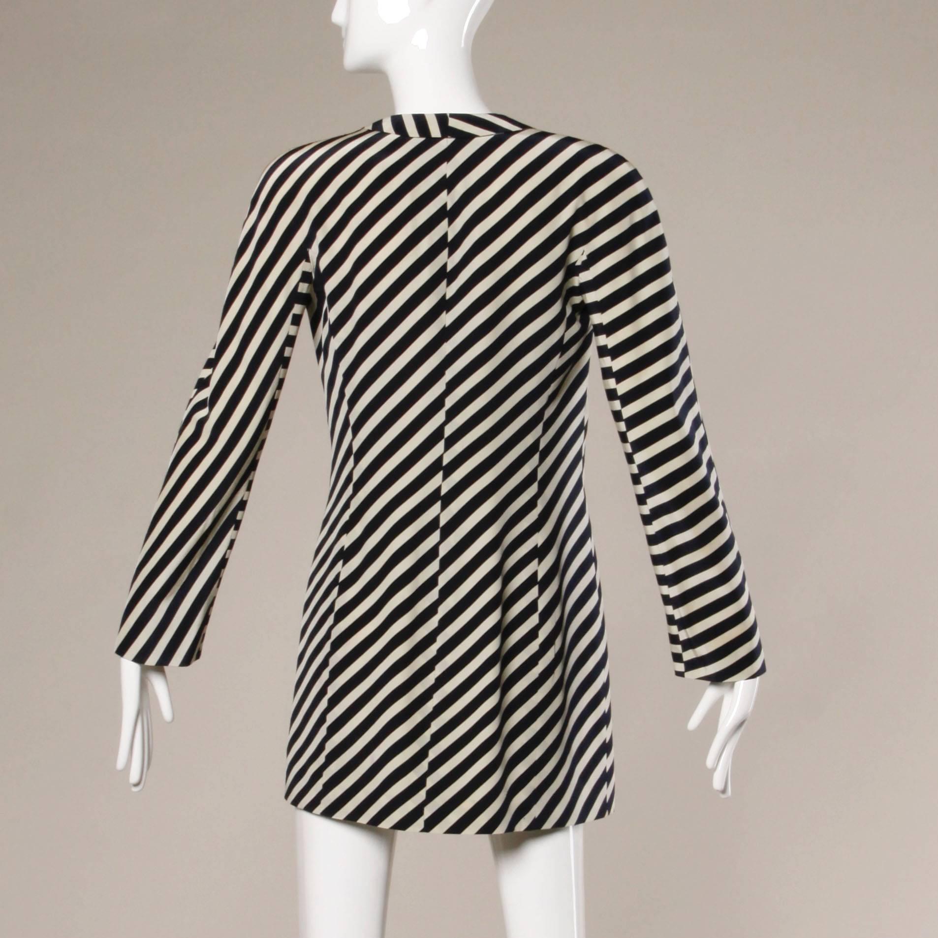 Women's Giorgio Armani Vintage 90s Striped Silk Jacket