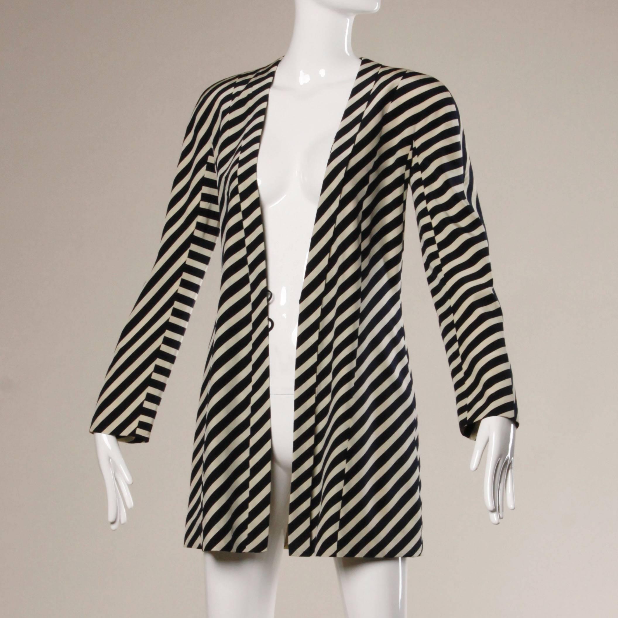 Giorgio Armani Vintage 90s Striped Silk Jacket 1