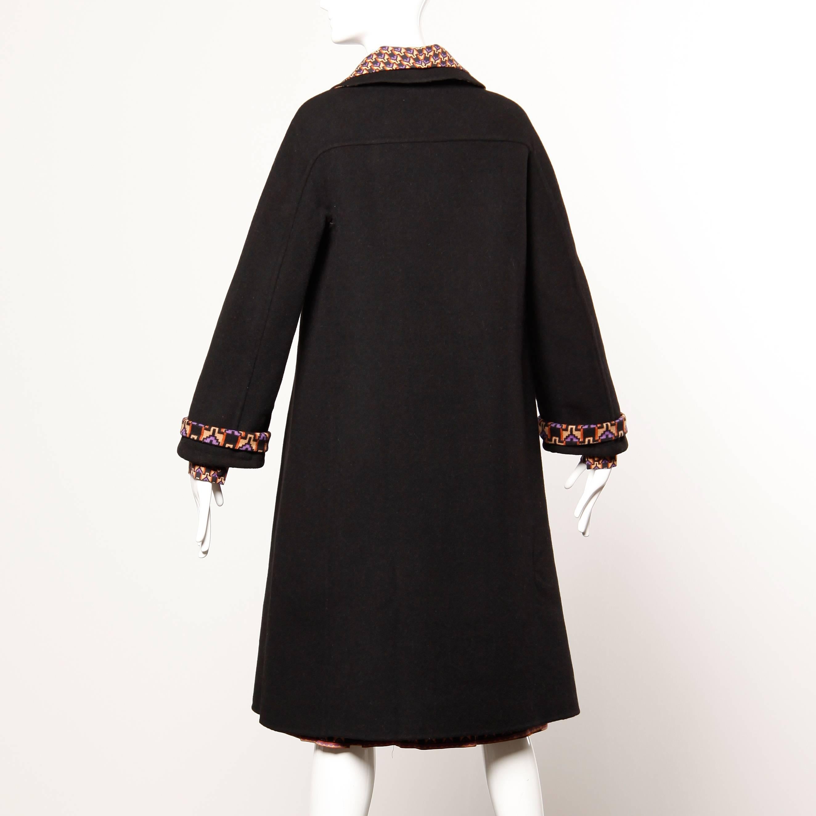 Women's Museum Quality Gucci Vintage 1970s Reversible Wool Coat + Dress Ensemble