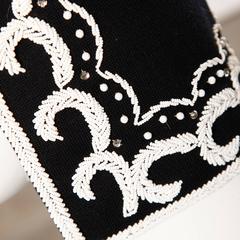 Lilli Ann Vintage 1960s Beaded Wool Knit Vest, Jacket or Coat with Rhinestone