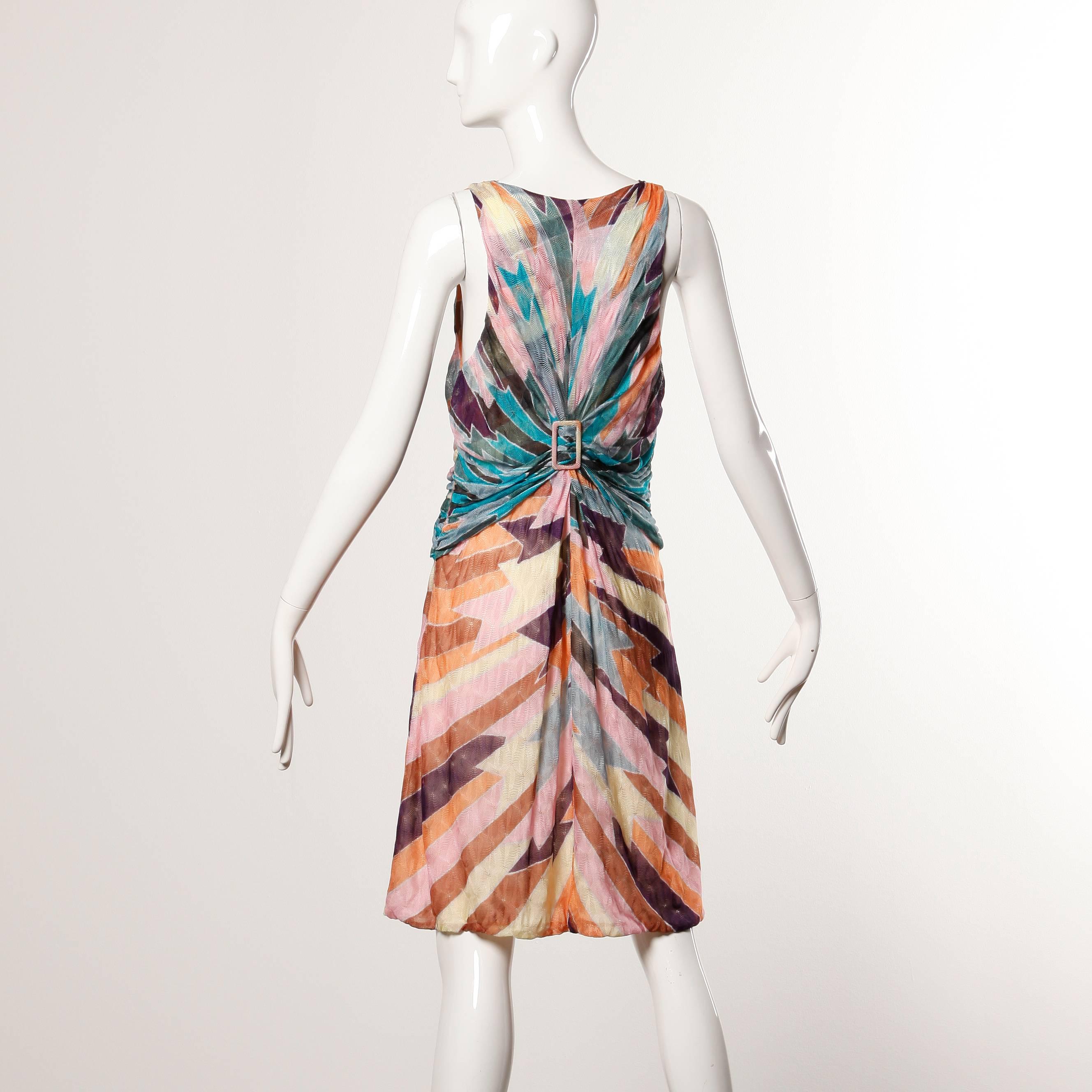 Missoni Color Block Zig Zag Knit Dress In Excellent Condition In Sparks, NV