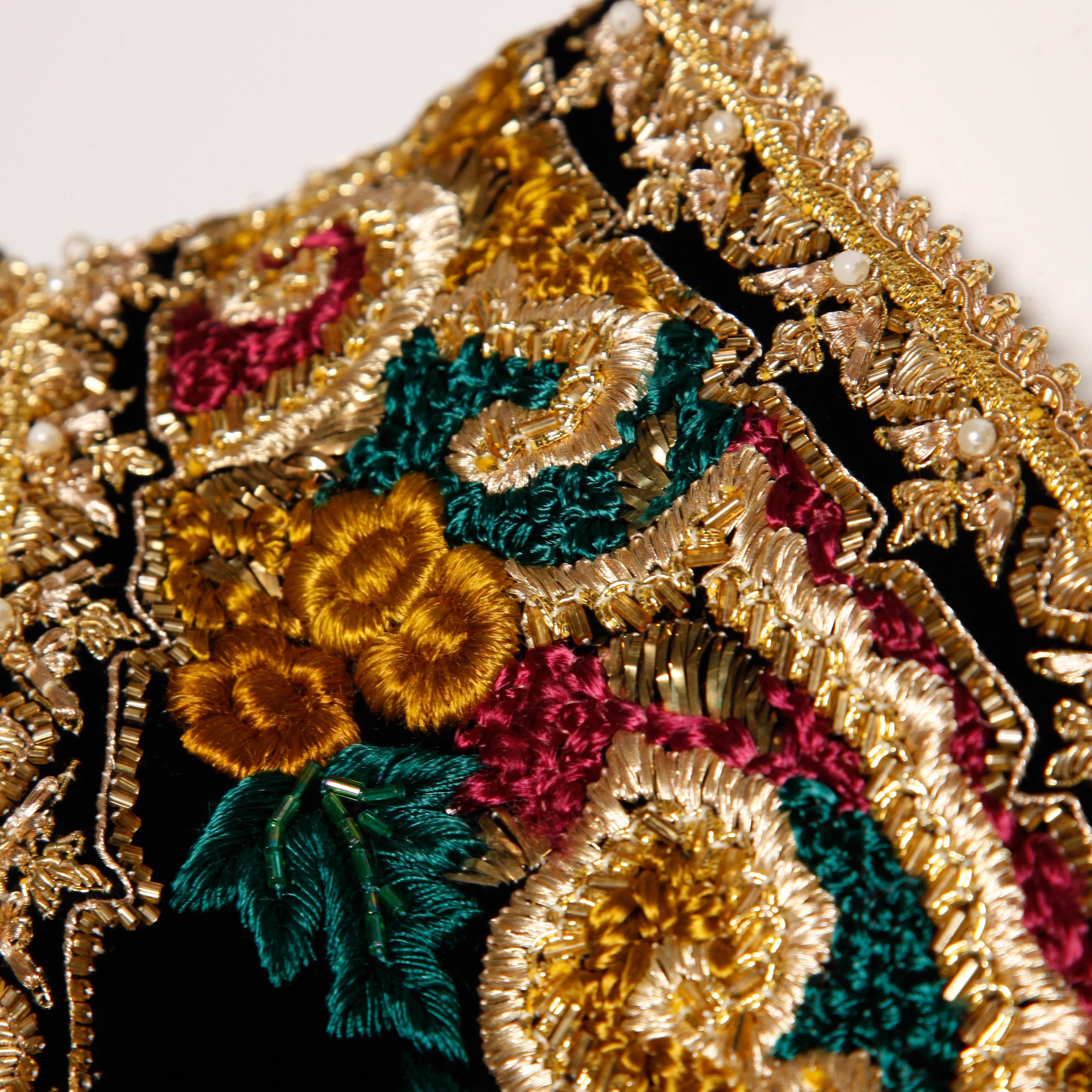 Museum Quality 1980s Vintage Oscar de la Renta Metallic Embroidered Jacket 1