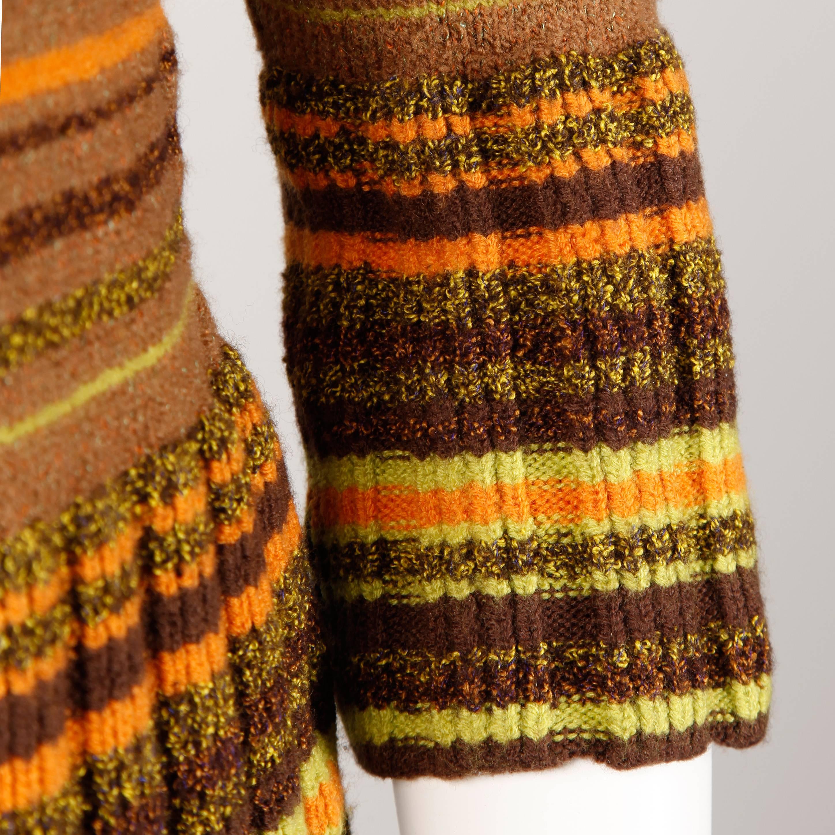 Christian Lacroix Vintage 1990s Striped Knit Wool Sweater + Skirt Dress Ensemble 2