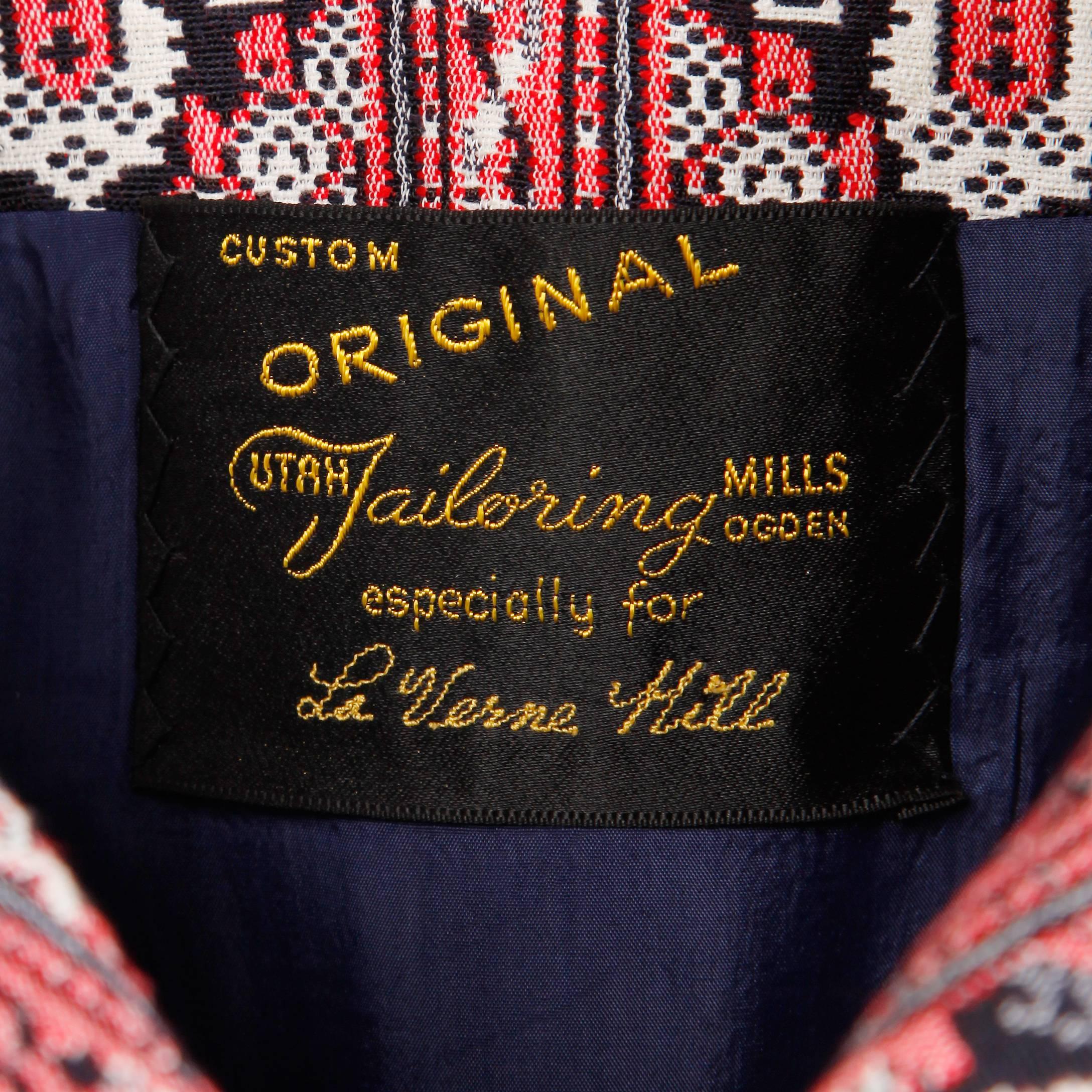 1960s Vintage Utah Tailoring Mills Red Tapestry Carpet Coat For Sale at ...