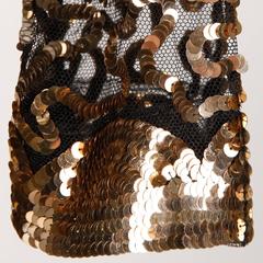 1940s Metallic Gold Sequin Sheer Mesh Bolero Jacket