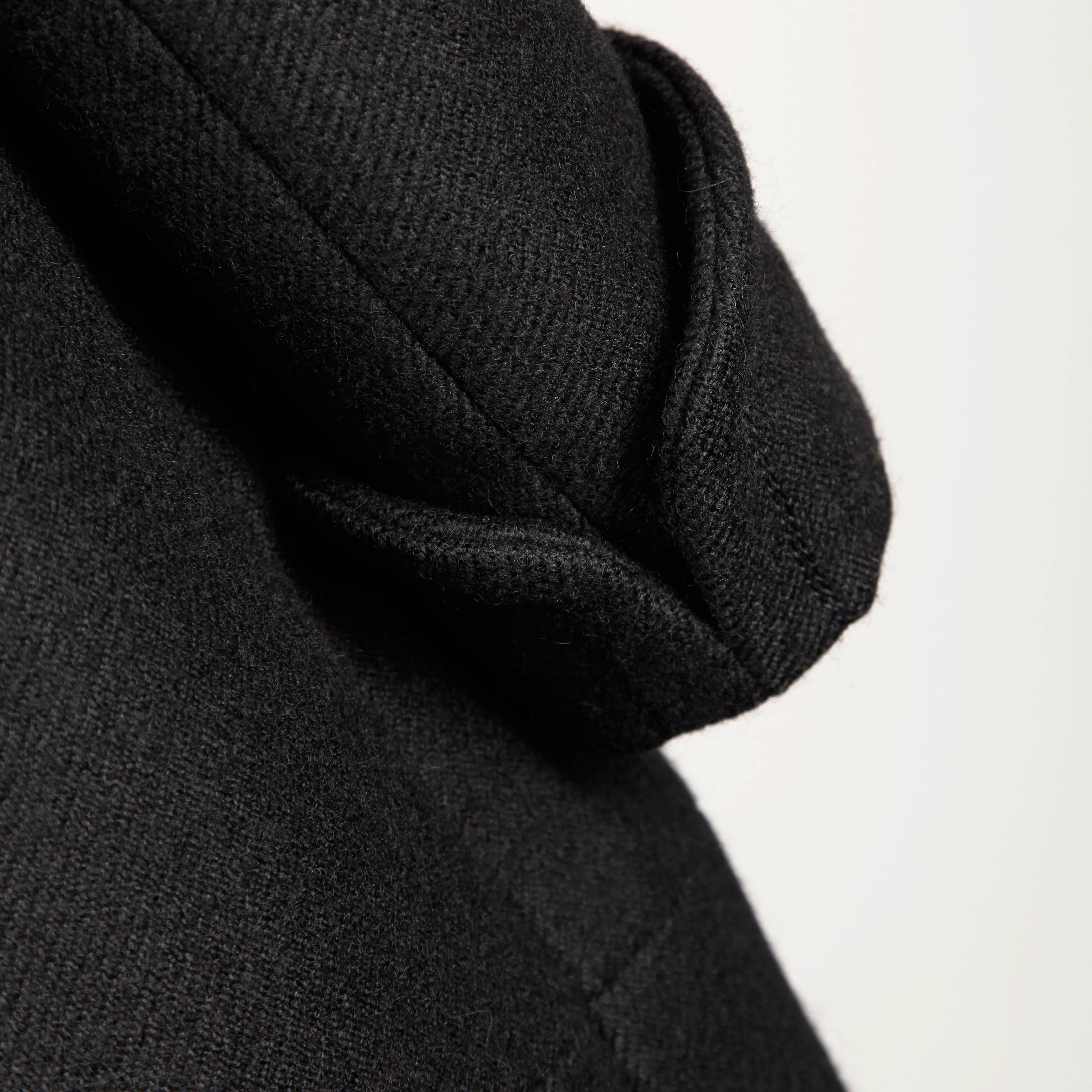 Gorgeous Jean Patou 1960s Vintage Black Wool Coat 3
