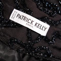 Patrick Kelly 1980s Vintage Silk Jersey Pants/ Trousers with Metallic Embroider